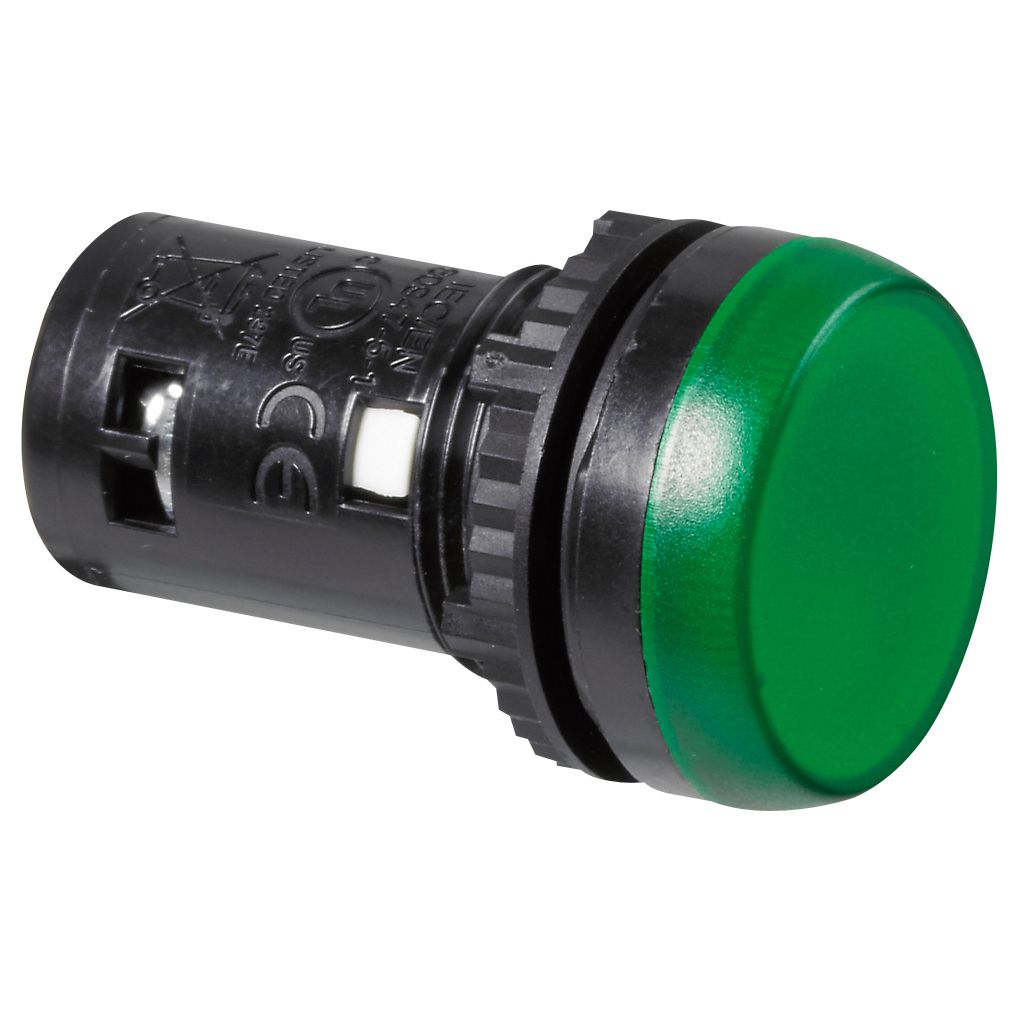 OSMOZ: signalna svetiljka fi 22, integrisana LED 24V AC/DC, zelena, IP66
