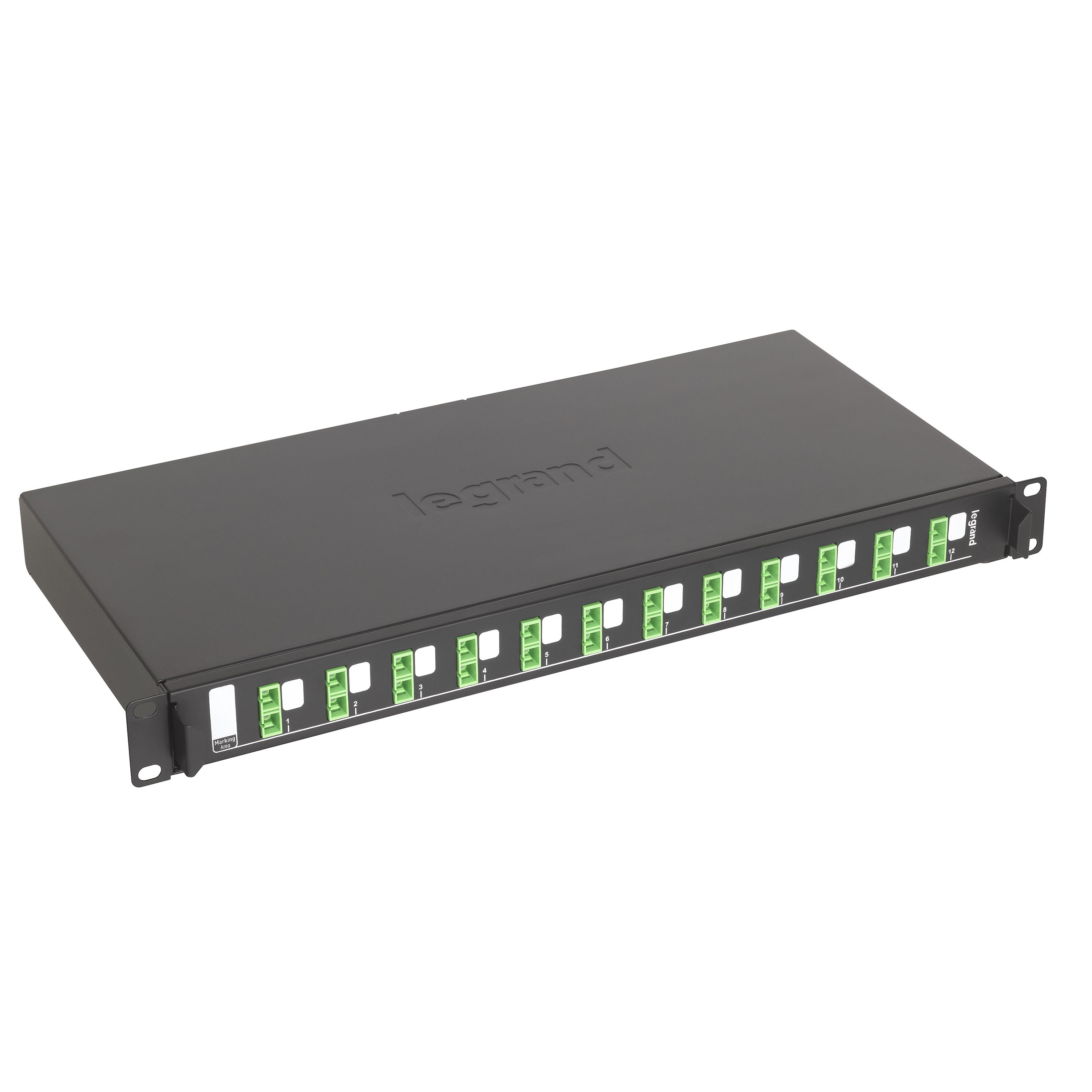EVO: panel za prihvat optickih kablova, 12 x SC APC duplex singlmodnih konektora za 24 vlakna, izvlaciv, 1U
