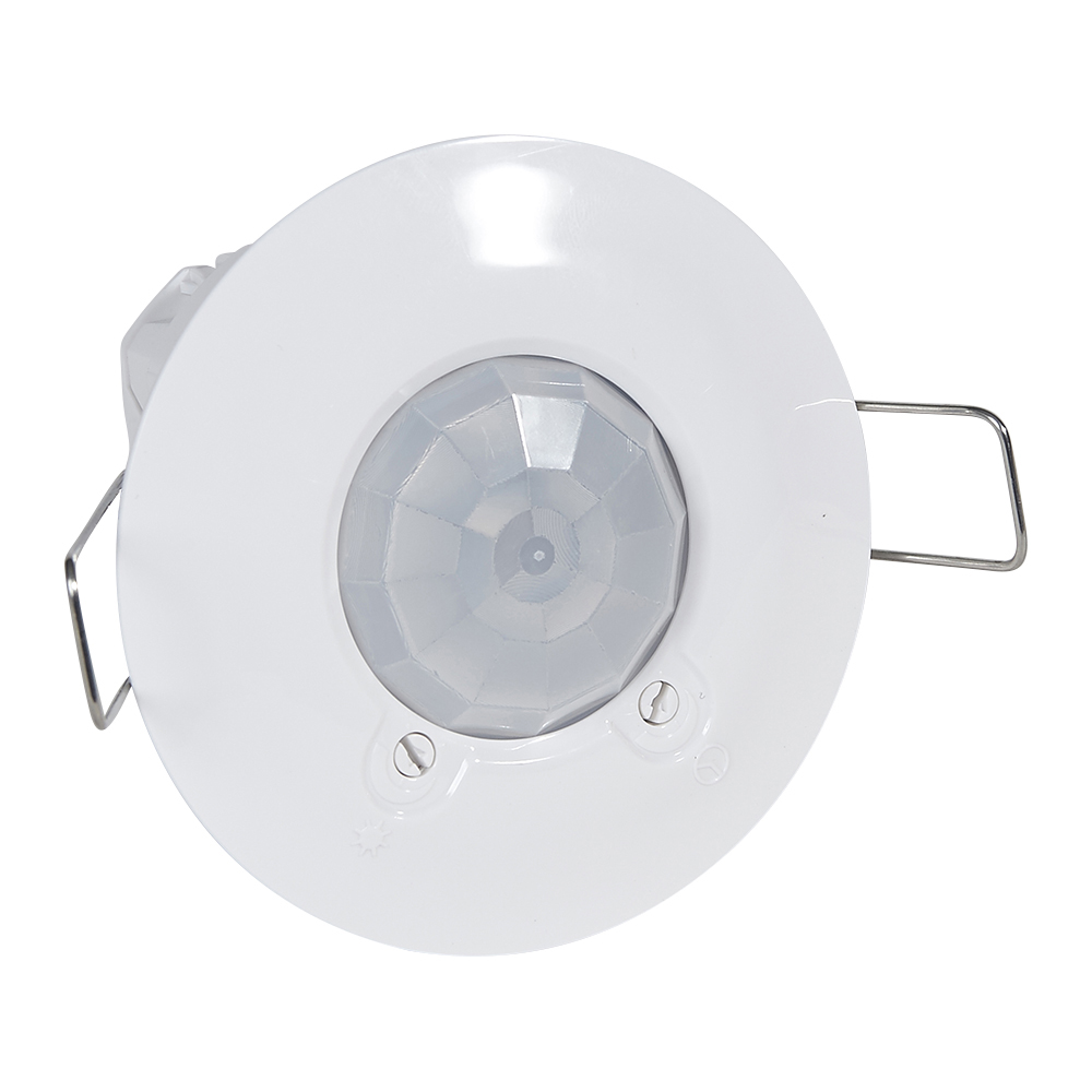 Detektor pokreta, trozicni, za ugradnju u spusteni plafon, ugao detekcije 360°, 1000W halogeno i inkadescentno 230V/50Hz, 250W LED i fluo compact 230V/50Hz, za feromagnetni i elktronski balast, precnik detekcije do 8m za montazu na visinu 2.5m, IP 41