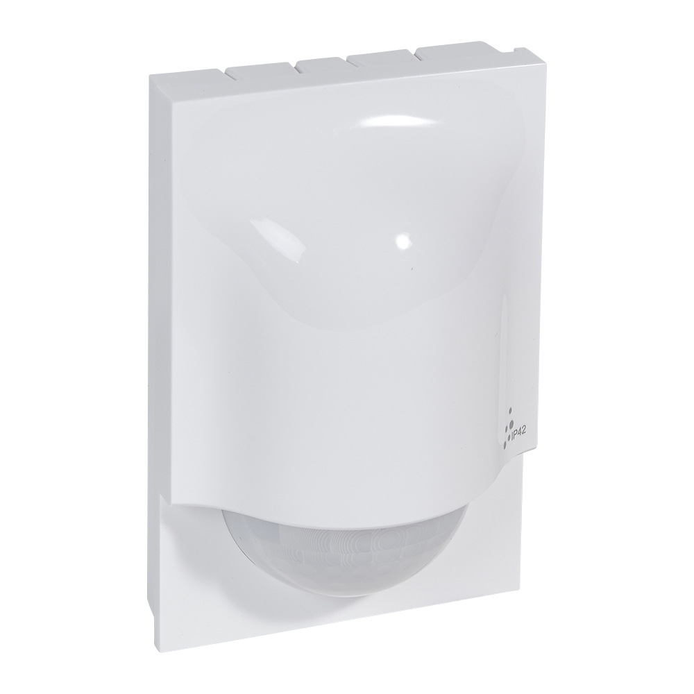 Detektor pokreta, trozicni, za ugradnju na zid, ugao detekcije 140°, 1000W halogeno i inkadescentno 230V/50Hz, 250W LED i fluo compact 230V/50Hz, 500VA za feromagnetni i elktronski balast, precnik detekcije do 8m za montazu na visinu 2.5m, IP 41