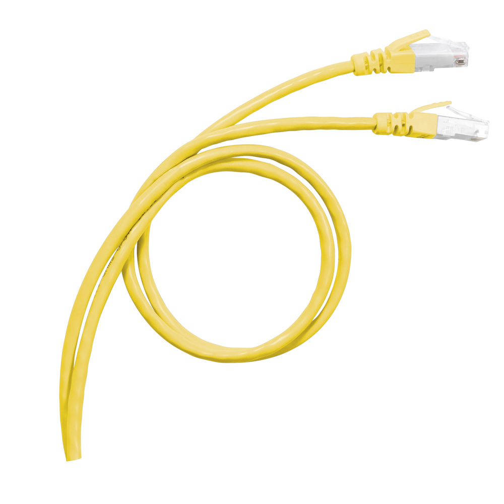 LCS3: kabl za pecovanje, S FTP, CAT 6a, RJ45+RJ45, 100 Oma, zuti, PVC 1m