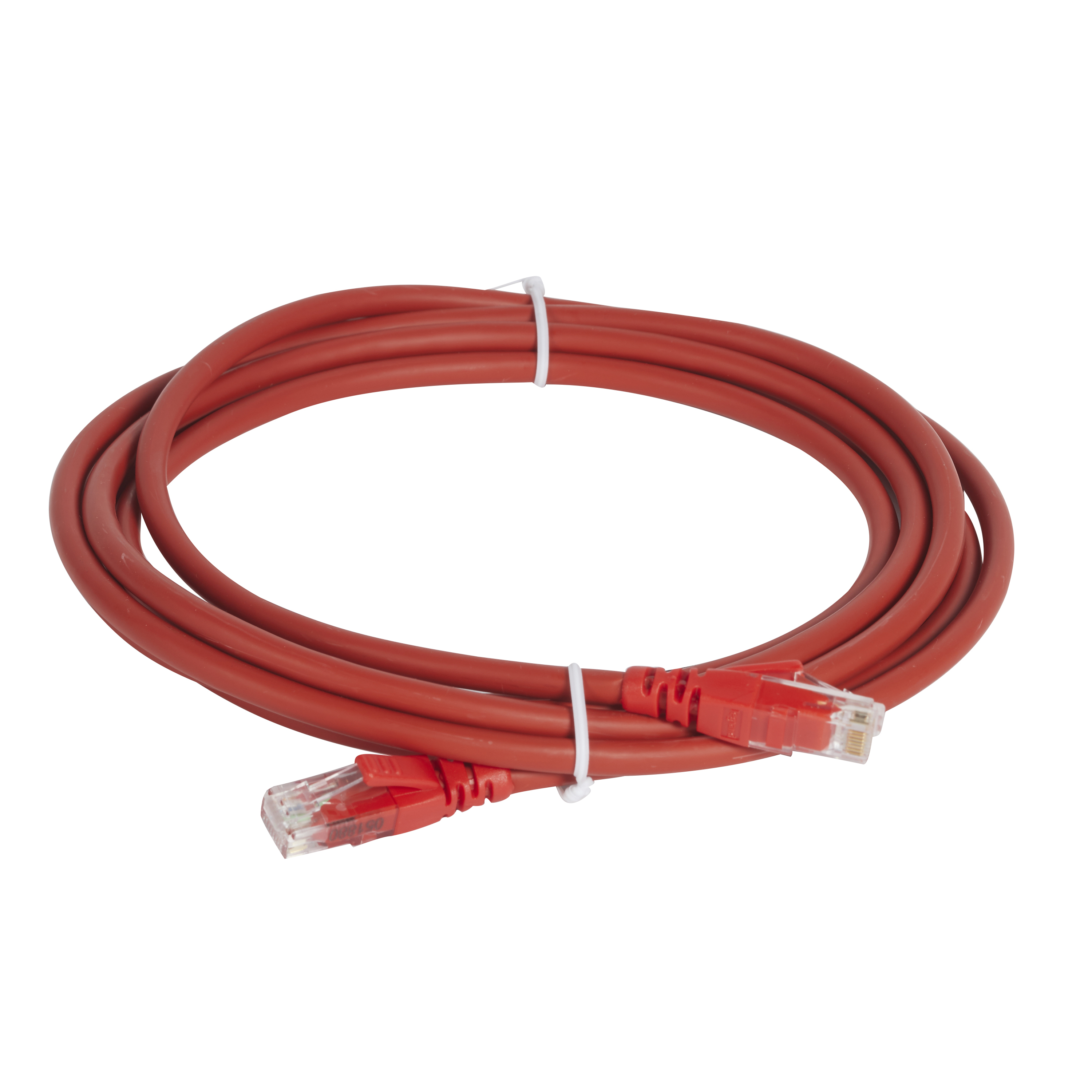 LCS3: kabl za pecovanje, U UTP, CAT 6a, RJ45+RJ45, 100 Oma, crveni, LSOH 3m