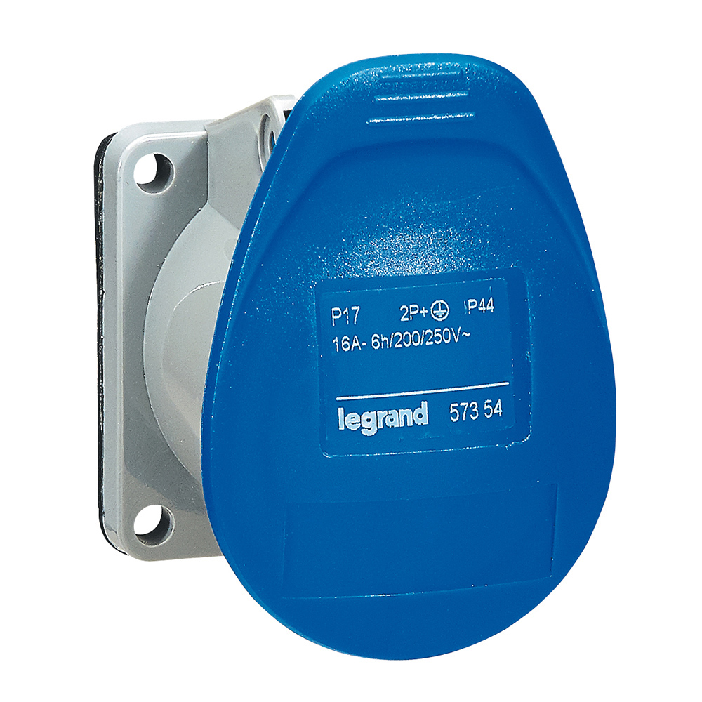 P17 Tempra: uticnica ugradna, ravna, 2P+E, 220V: 16A, IP 44