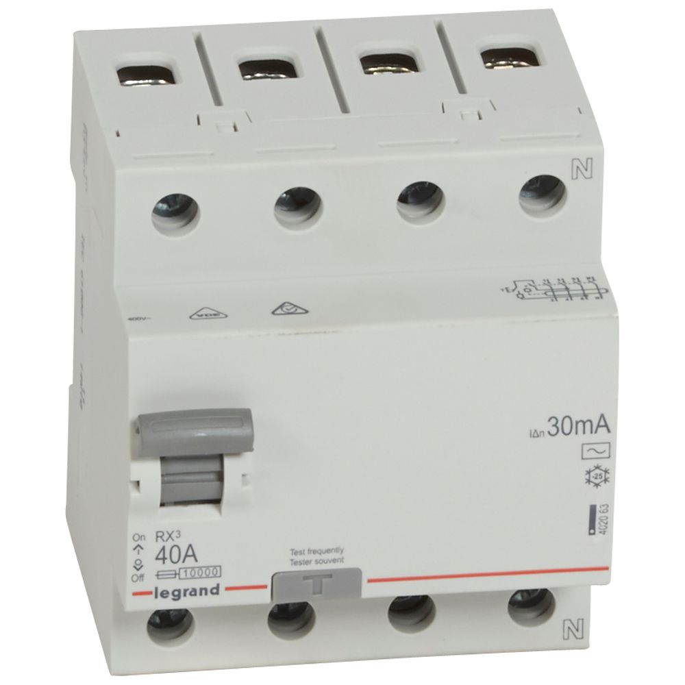 RX3: diferencijalna sklopka 4P, 40A, 30mA - tip AC