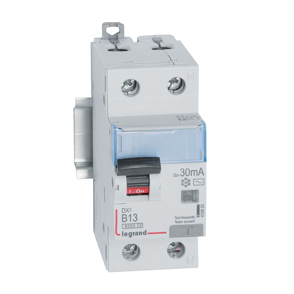 DX3: min. prekidac, 1P+N, 6kA, kriva "B", 13A, sa diferencijalnom zastitom 30 mA, tip AC