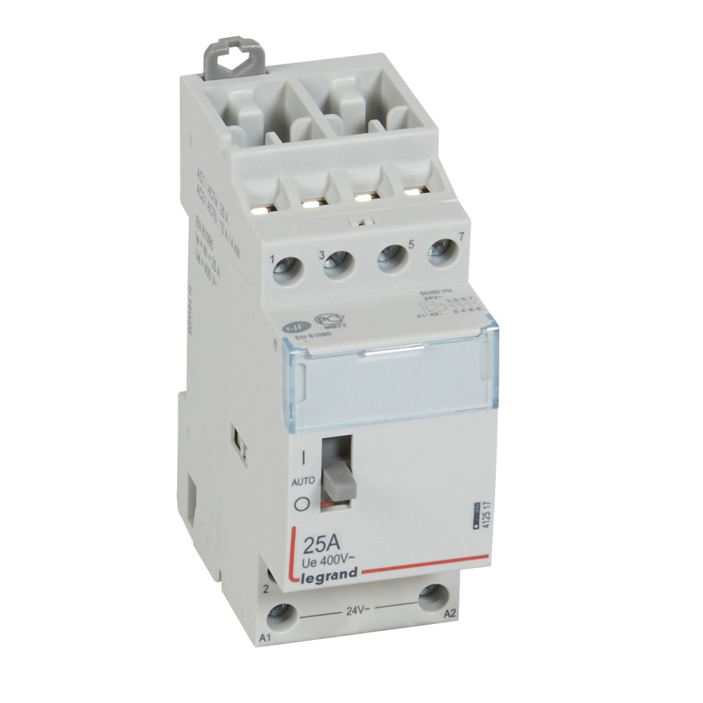 CX3: kontaktor modularni, 4P (4NO), 25A (AC7a), kal. 24V AC, sa rucicom
