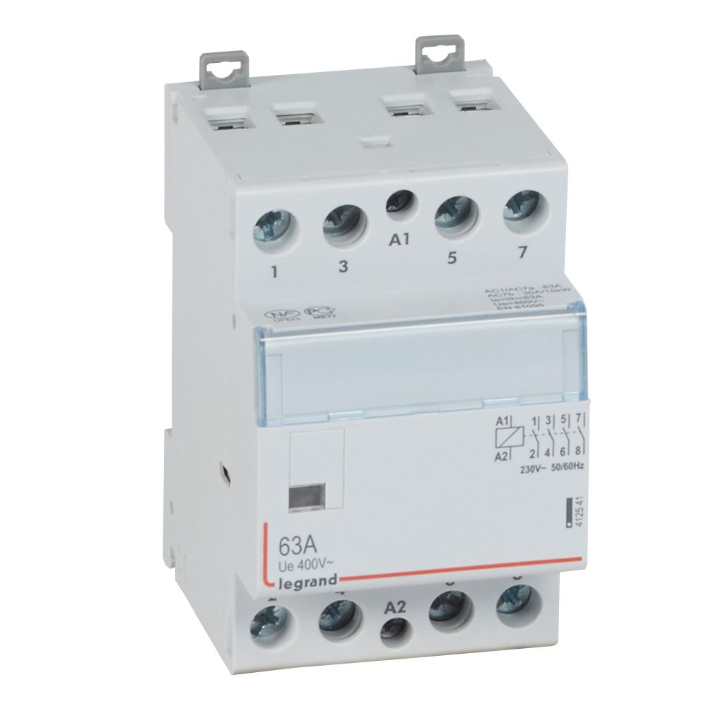 CX3: kontaktor modularni bez rucice, 4P, 63A, kal. 230V AC, 4NO