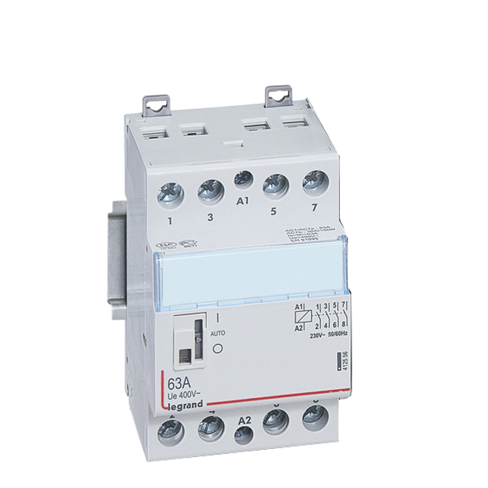 CX3: kontaktor modularni, 4P, 63A, kal. 230V AC, 4NO, sa rucicom