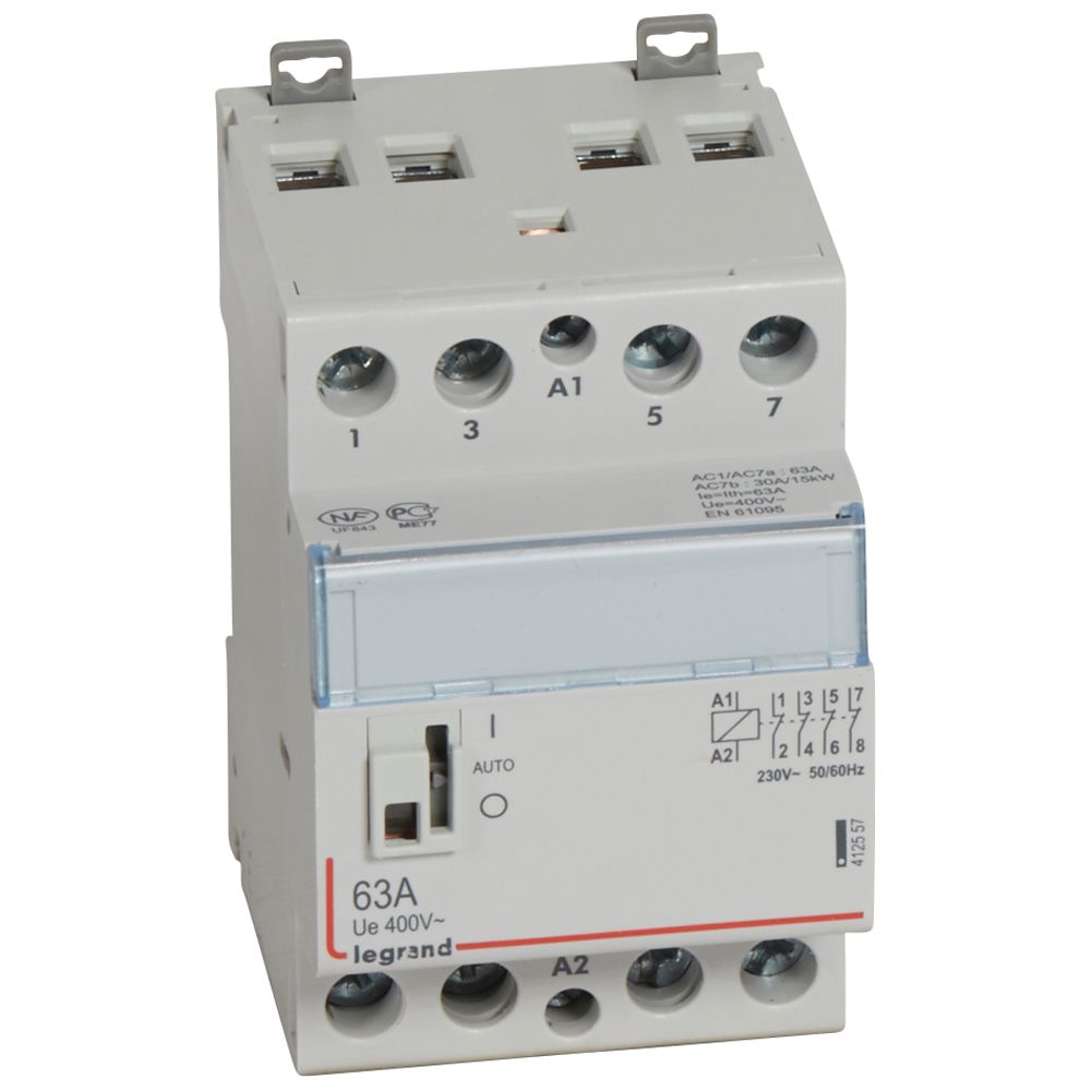 CX3: kontaktor modularni, 4P, 63A, kal. 230V AC, 4NC, sa rucicom