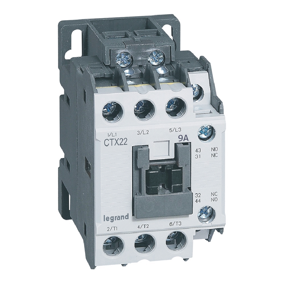 CTX3: kontaktor, 3P, 9A (AC-3), 25A (AC-1), kal. 24V AC, 1NO+1NC