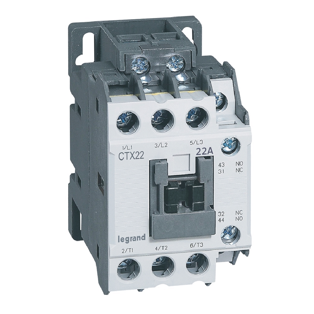 CTX3: kontaktor, 3P, 22A (AC-3), 40A (AC-1), kal. 230V AC, 1NO+1NC