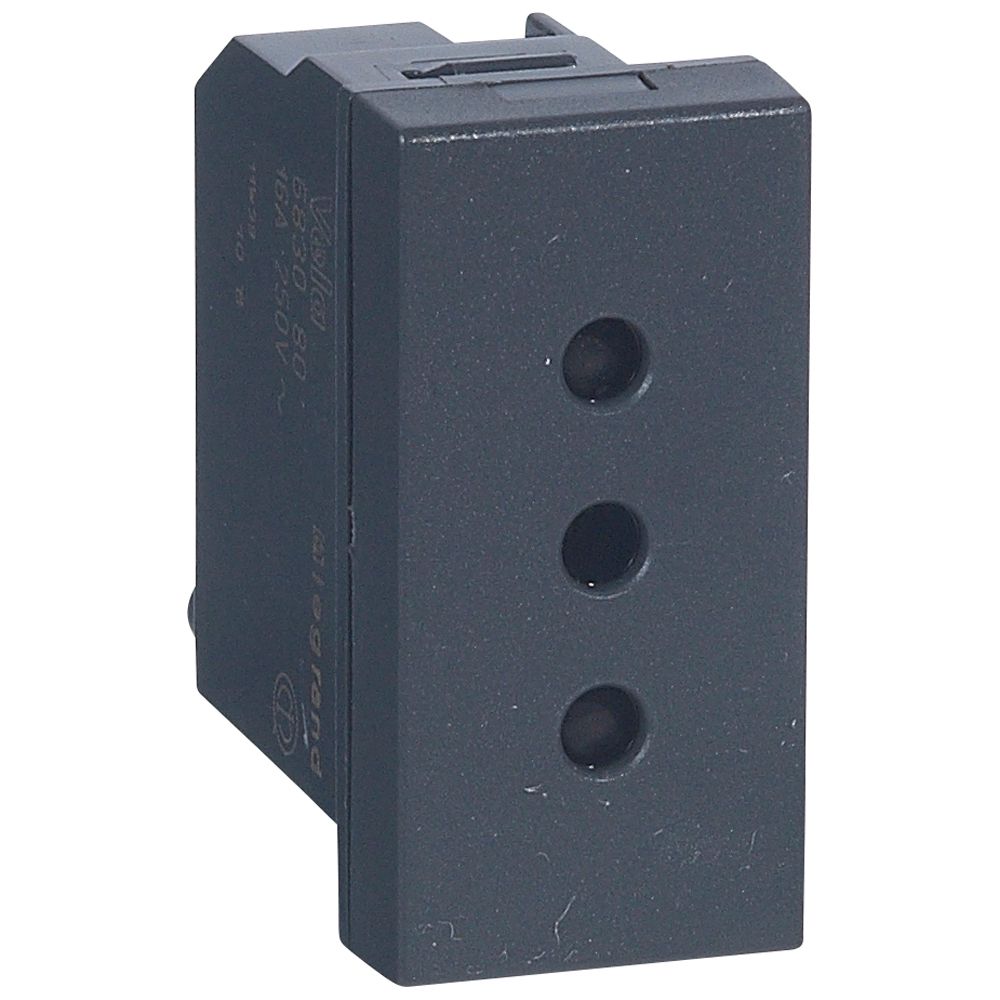 VELA: UTICNICA 2P+E ITALIJANSKI STDANDARD 1M 10A ANTRACIT