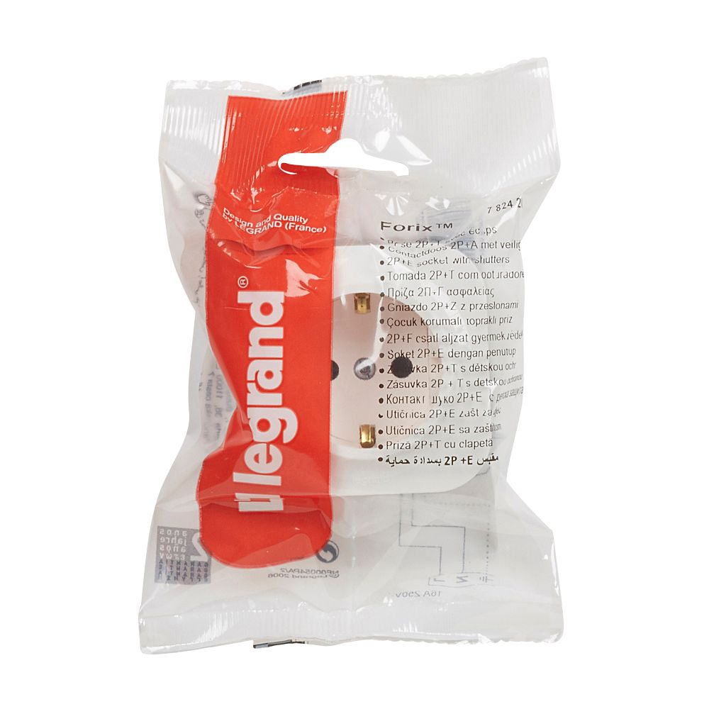 FORIX: uticnica 2P+E, 16A, sa zastitom od slucajnog dodira, IP21, bela
