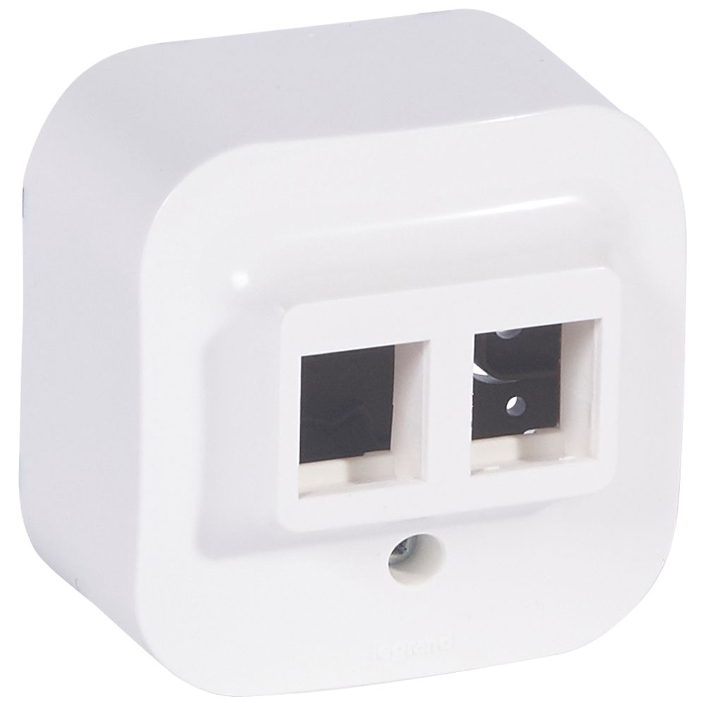 Forix: 2xRJ45 keystone adapter za nazidnu montazu, IP20, bela