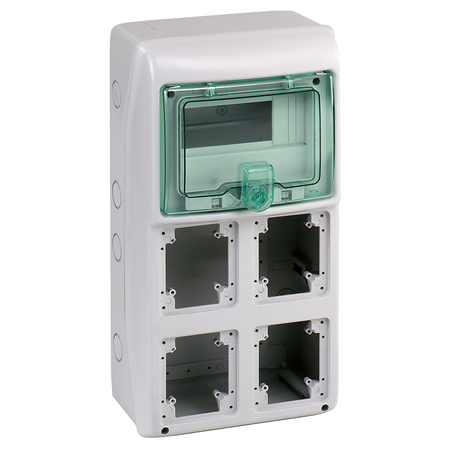 Mureva orman: kuciste za 4 Mureva PK uticnice i 8 modula (18mm), 460x236x160mm, IP65