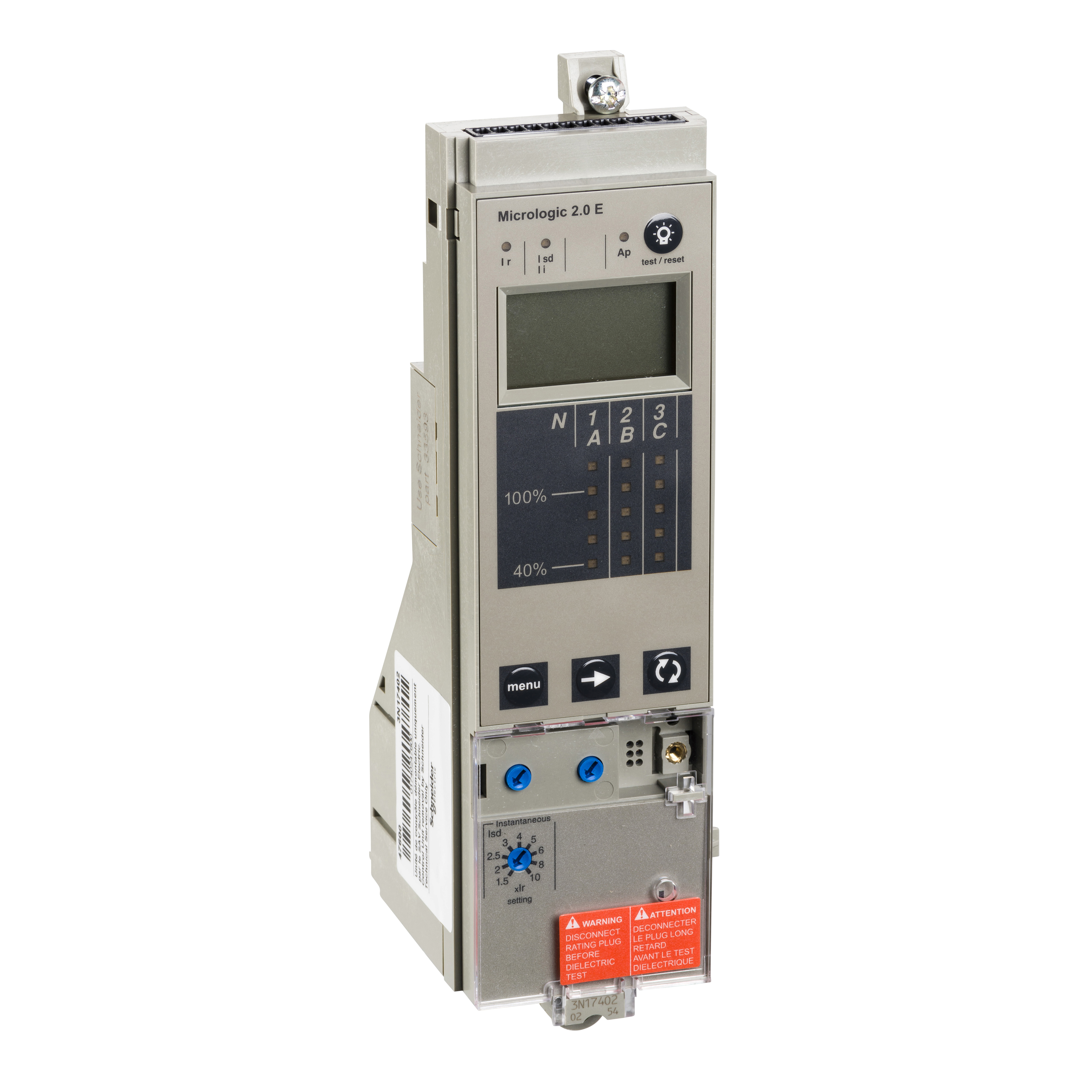 Zastitna jedinica "Micrologic 2.0 E" (prikaz napona, struja, snaga, energija i faktora snage)