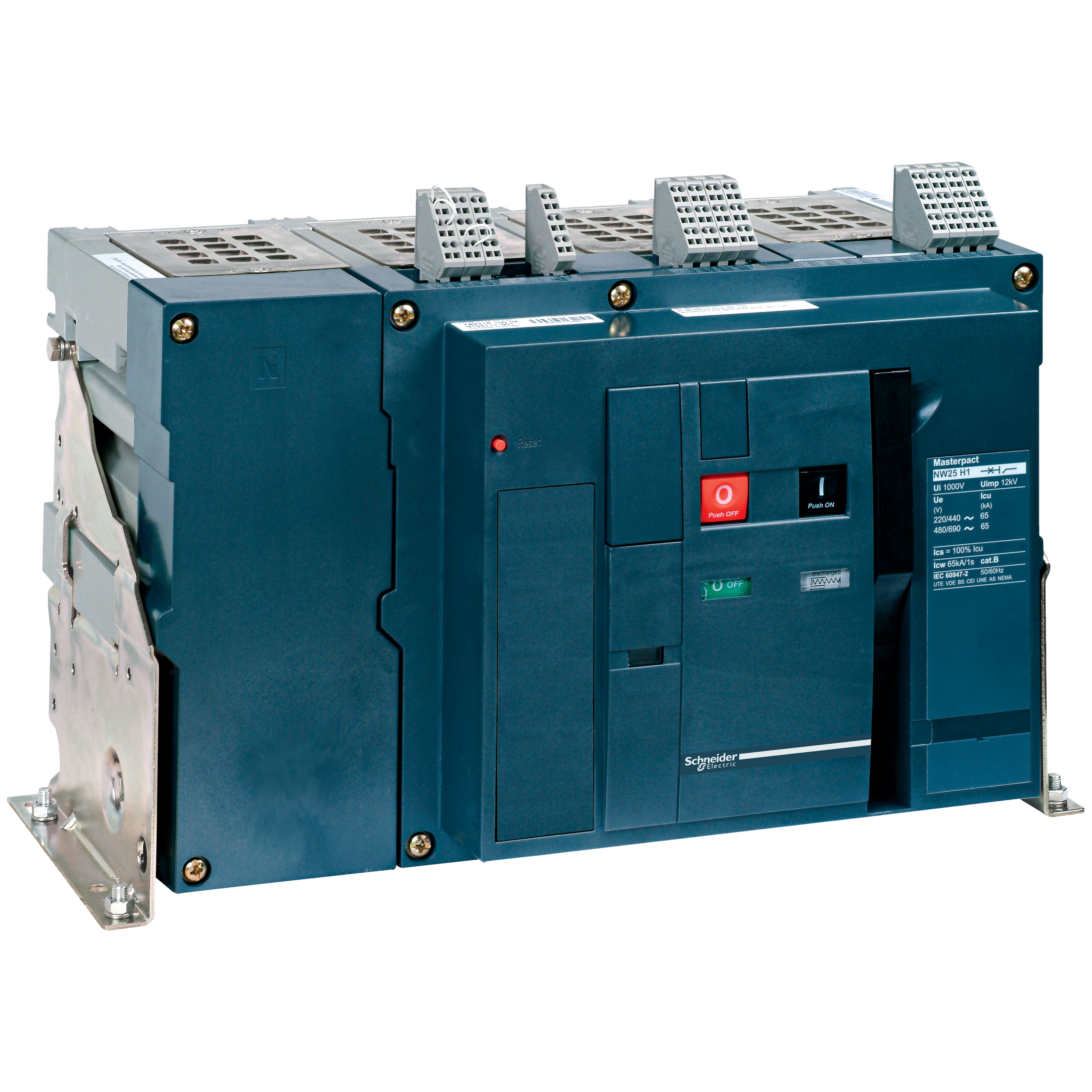 Rastavljac snage MASTERPACT NW20-HA, 4P, F, In=2000A, Un=220/415V AC (Icm=105kA, Icw-1s=50kA), 4 preklopna kontakta signala stanja (OF)