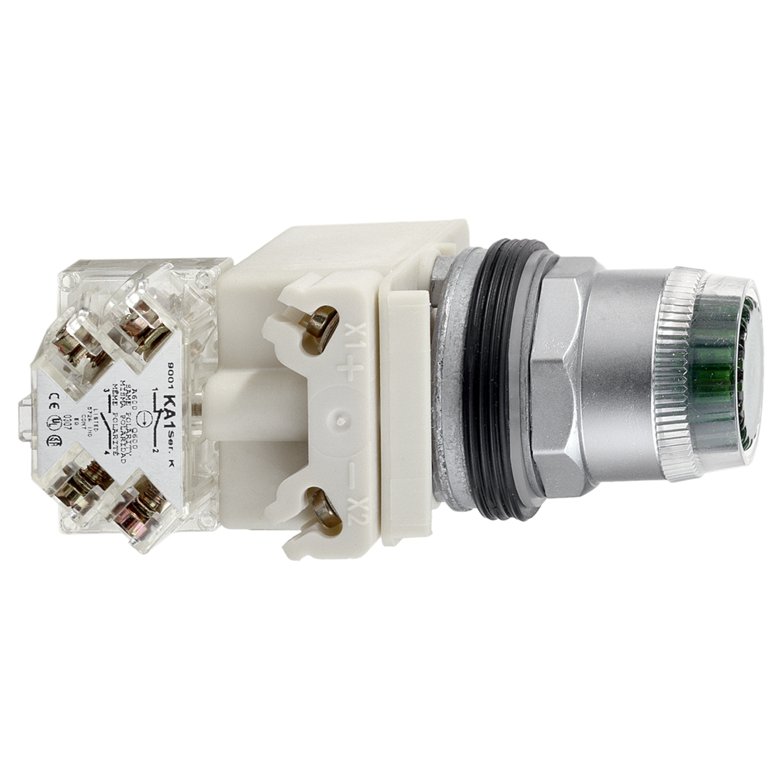 Svetleci taster fi 30, zeleni, 24V AC/DC, 1CO, sij. BA 9s
