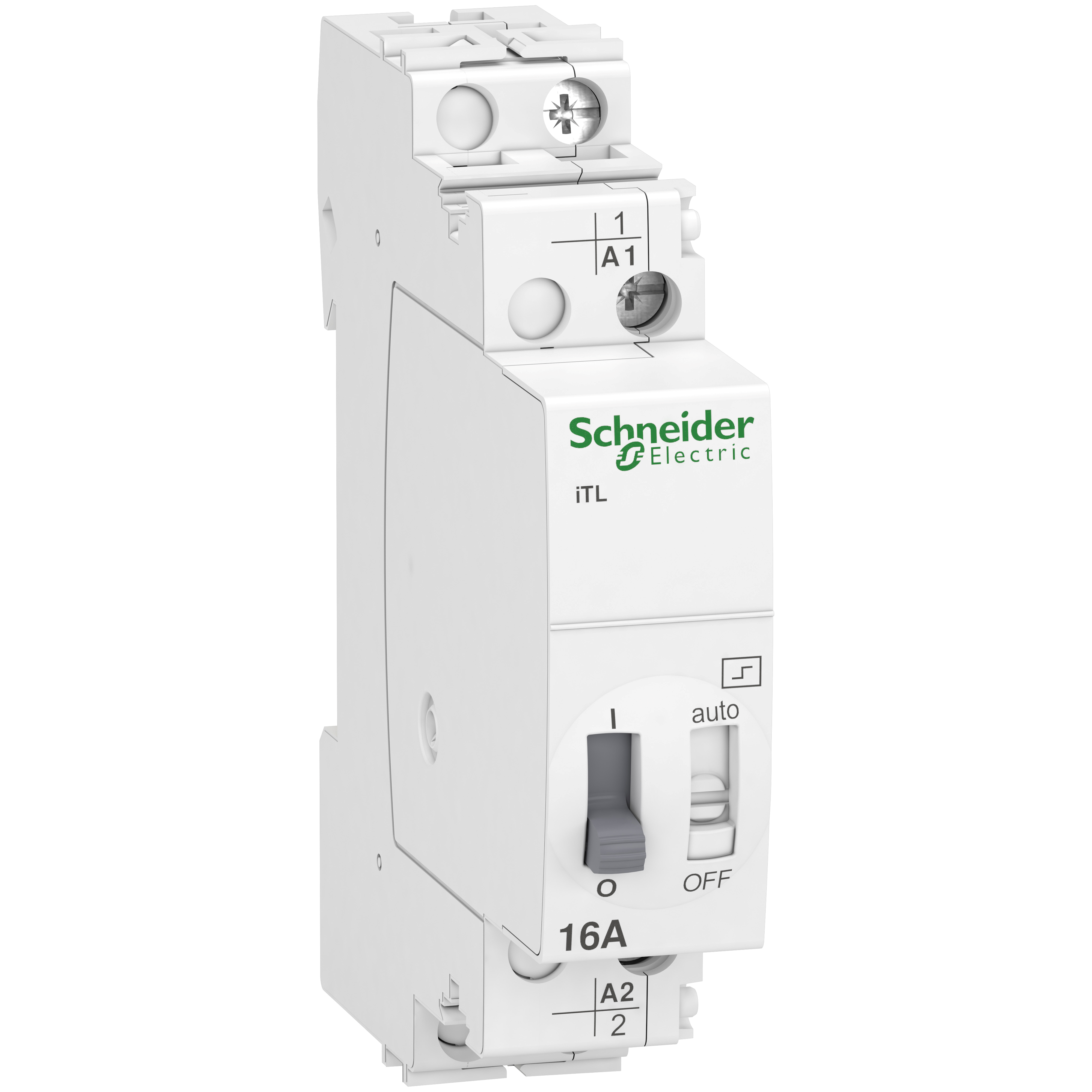 iTL: impulsno rele, 1P, 230..240V AC/110V DC, 16A   ----------   Acti9 iTL je modularni impulsni relej. Ovaj 1P uređaj poseduje 1 normalno otvoreni kontakt. Nazivna struja je 16A, 24VAC do 250VAC nazivnog napona i radi sa 230VAC do 240VAC ili 110VDC kontrolnim naponom. Električna izdržljivost ide do 200000 ciklusa za AC-21 ili 100000 ciklusa za AC-22. Frekvencija okidanja je 5 prekidačkih operacija/minuti ili 100 prekidačkih operacija/dan. Trajanje komande treba da bude između 50 ms do 1 s. Uglavnom se koristi za aplikacije upravljanja osvetljenjem. Ui nazivni napon izolacije je 440VAC. Uimp nazivni podnosivi impulsni napon je 6kV. Radna frekvencija je 50Hz ili 60Hz. Ugrađuje se na DIN šinu. Stepen zaprljanosti je 3. Prenaponska kategorija je IV. Dimenzije su (Š) 18mm x (V) 84mm x (D) 60mm. Stepen zaštite je IP20 i IP40 u ormanu. Radna temperatura je od -20°C do 50°C. Temperatura skladištenja je od -40°C do 70°C. Proizvod je usklađen sa IEC/EN 60669-1 i IEC/EN 60669-2-2 standardima.