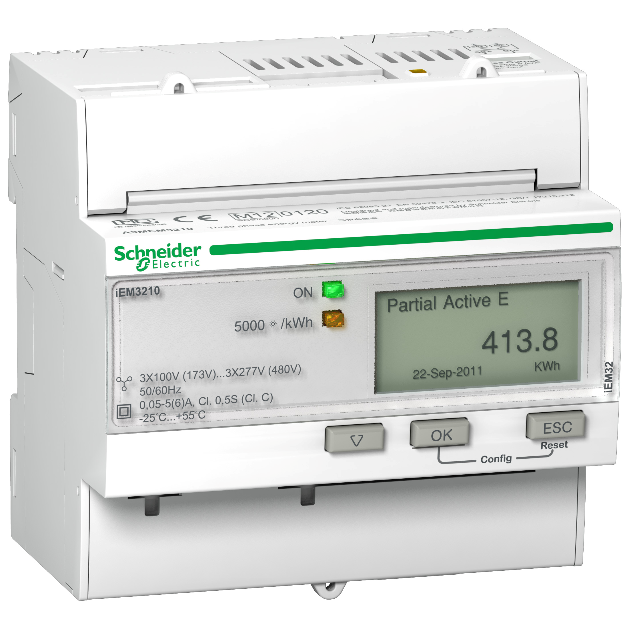 iEM3210: digitalno brojilo (kWh), modularno, indirektno, strujni trafo x/1A,5A, 1DO, impulsni izvod