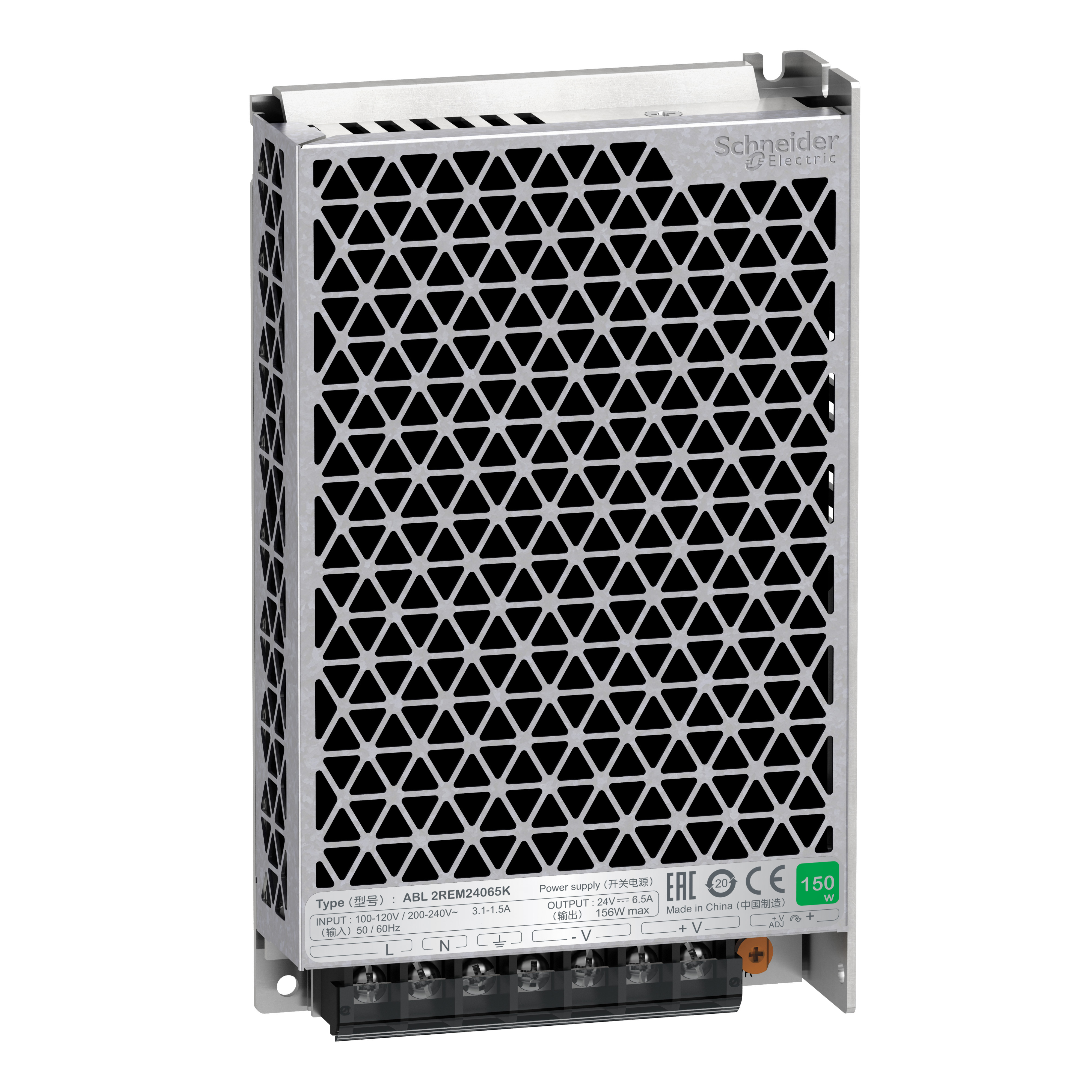 Easy Modicon ABL2: monofazno napajanje - regulisani prekidacki DC izvor, 100..120VAC - 200...240VAC/24V DC: 156W, 6.5A, IP20