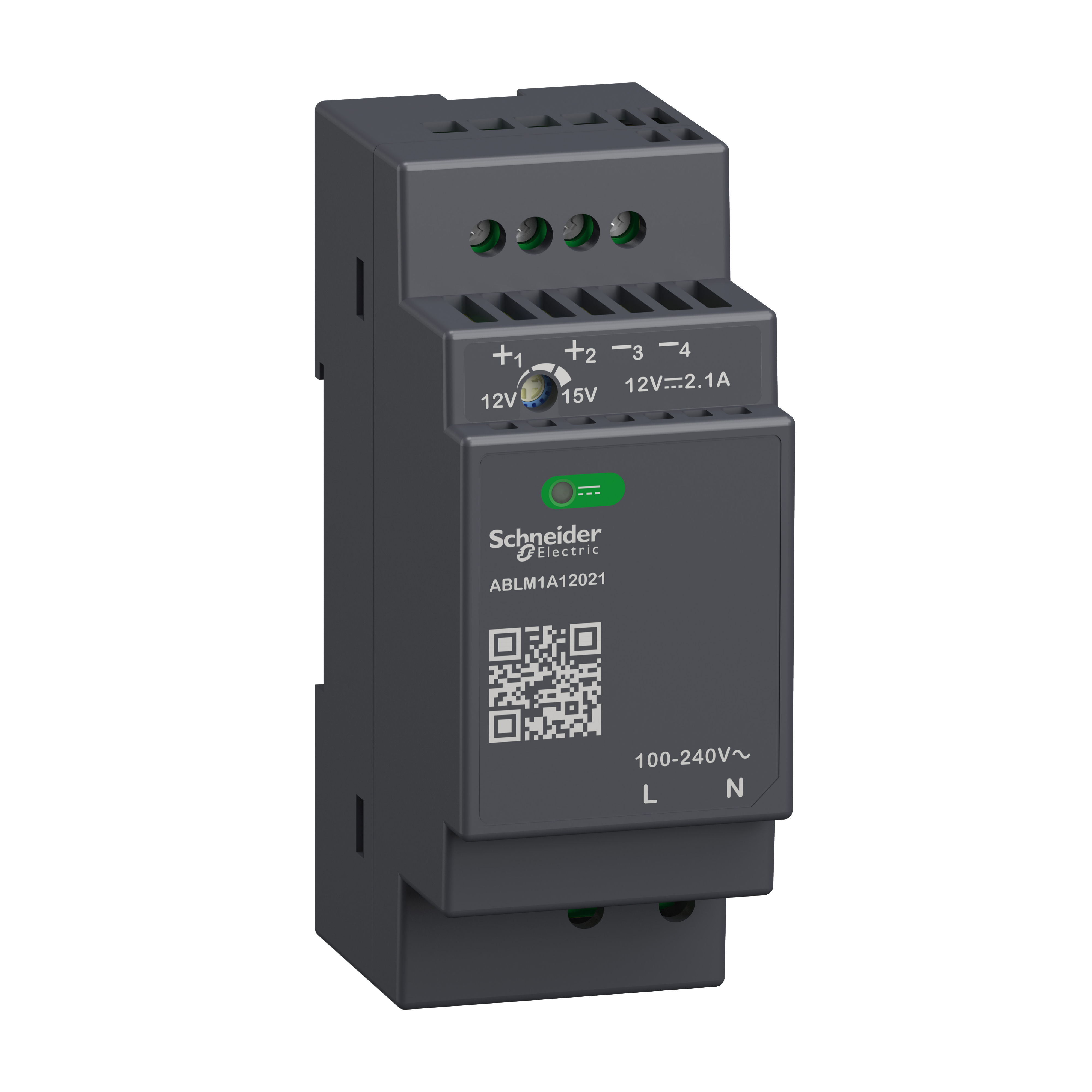 ABLM: monofazno napajanje - regulisani prekidacki DC izvor, modularni, 100...240VAC/12V DC: 25W, 2.1A