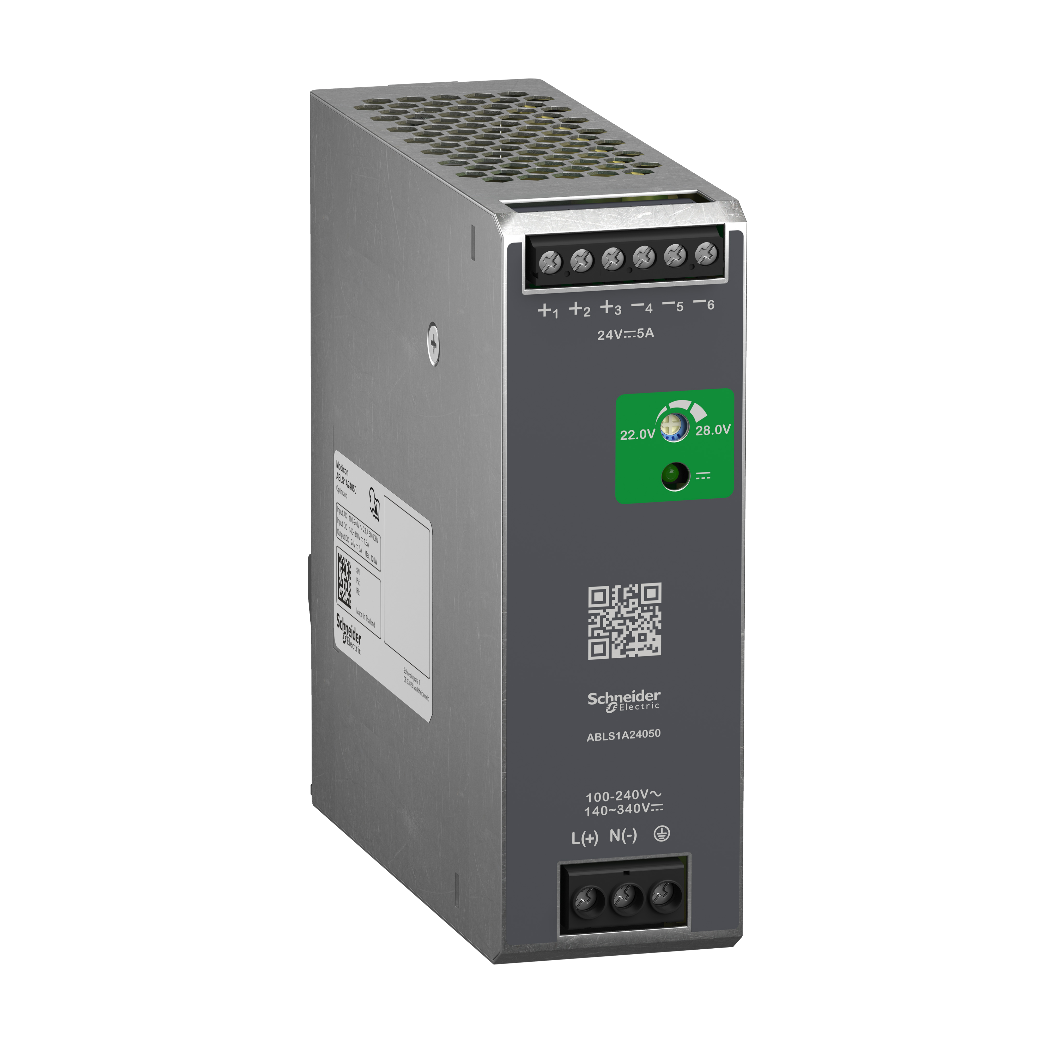 ABLS: monofazno napajanje - regulisani prekidacki DC izvor, 100...240VAC/24V DC: 120W, 5A, optimizovano kuciste