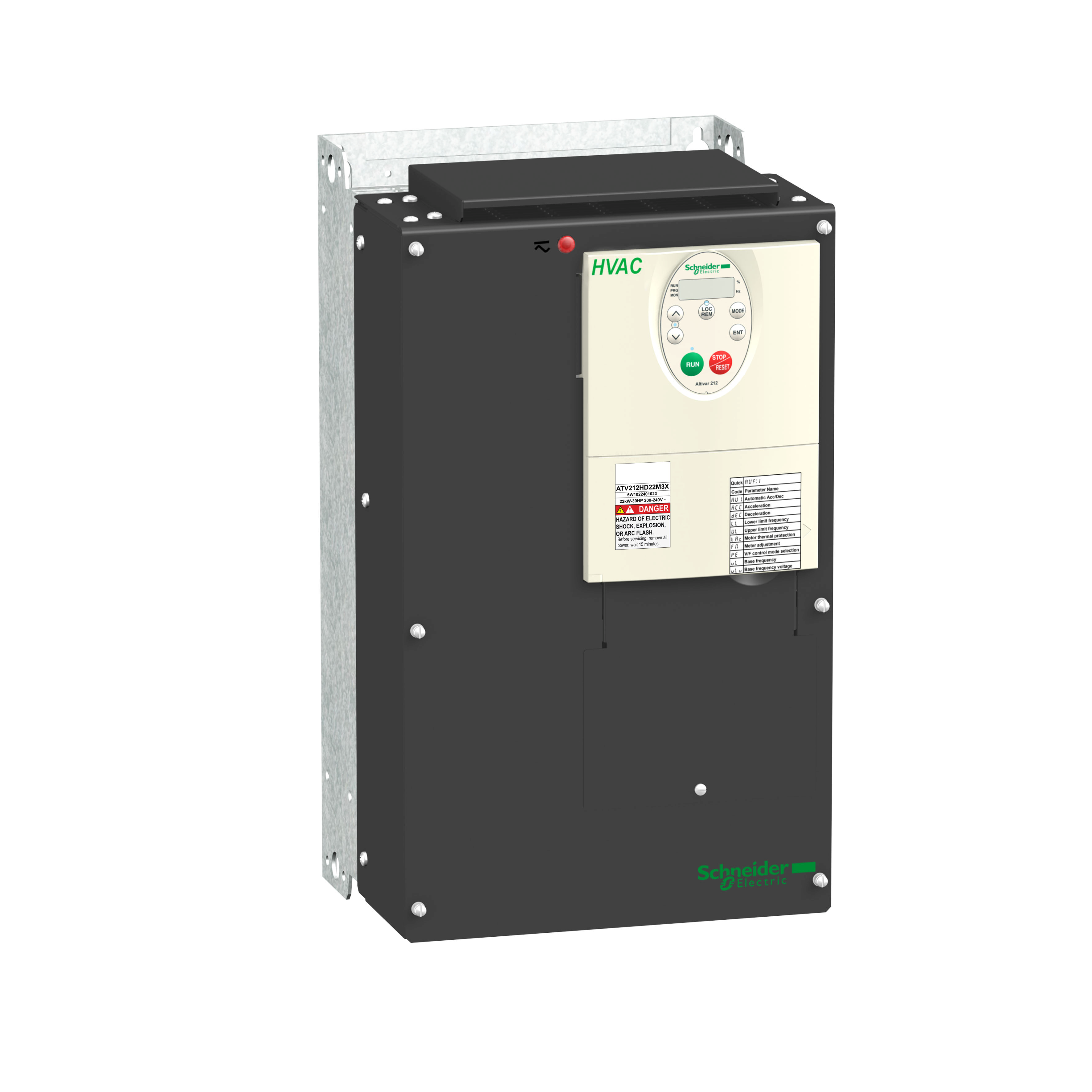 Altivar 212: frekventni regulator brzine trofaznih asinhronih motora (P=22kW), 3F, 380...480V AC, sa EMC filterom C2, IP21