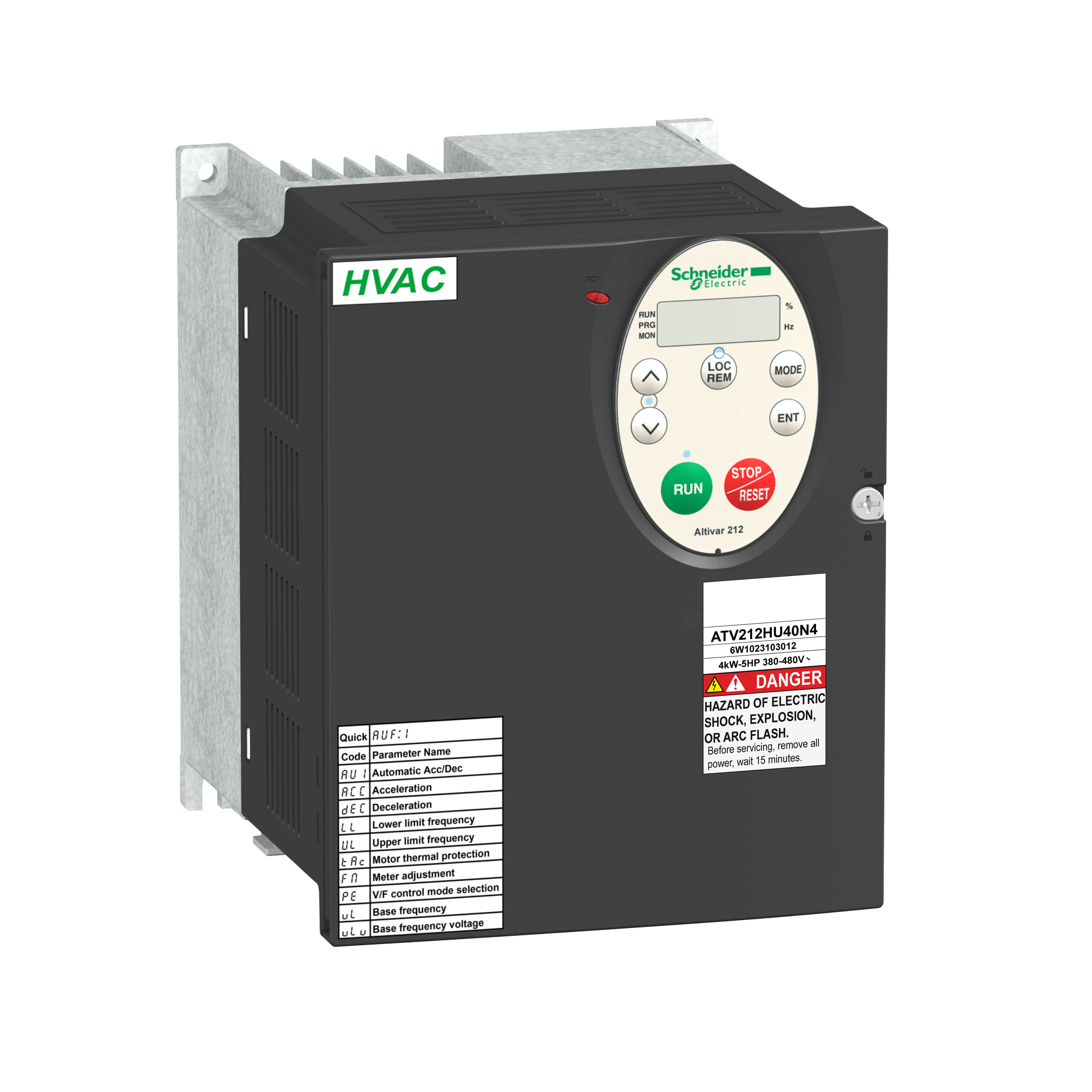 Altivar 212: frekventni regulator brzine trofaznih asinhronih motora (P=3kW), 3F, 380...480V AC, sa EMC filterom C2, IP21