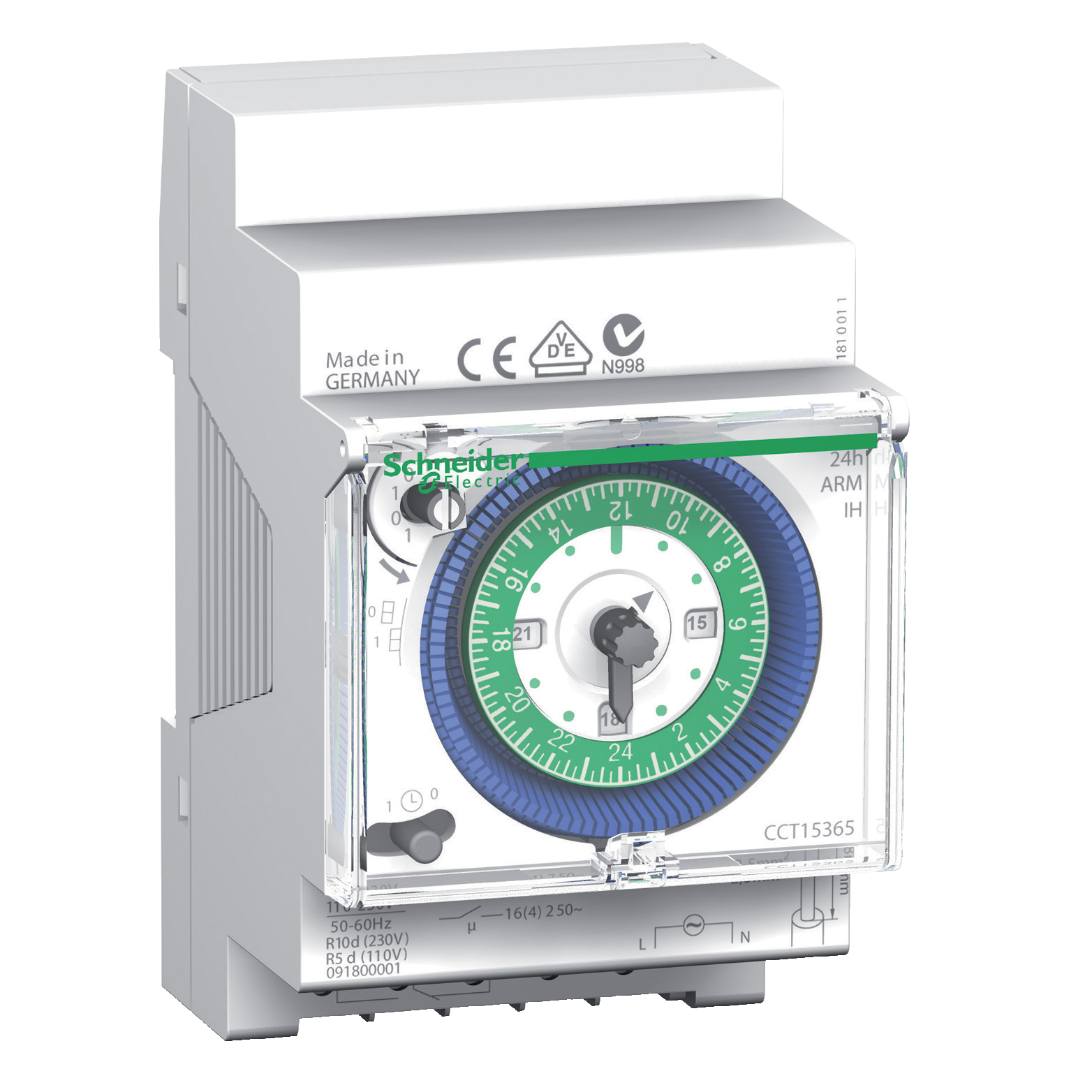 IH: programbilni vremenski automat, mehanicki, 16A, 24 h, 230 V AC, int. 15 min, autonomija 200 h