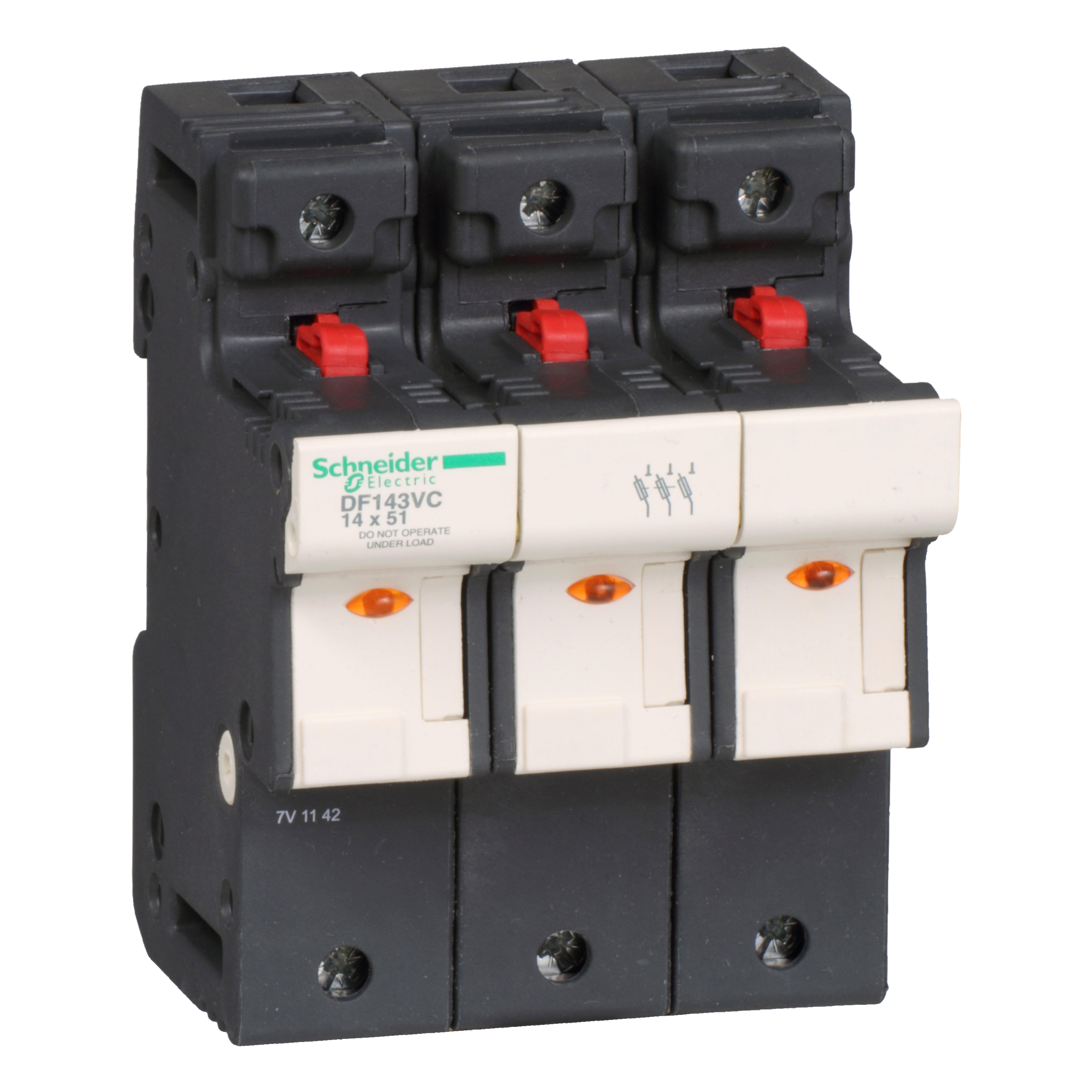 Rastavljac, nosac cilindricnih osiguraca 14x51, 3P, 50A, indikator pregorevanja (LED)