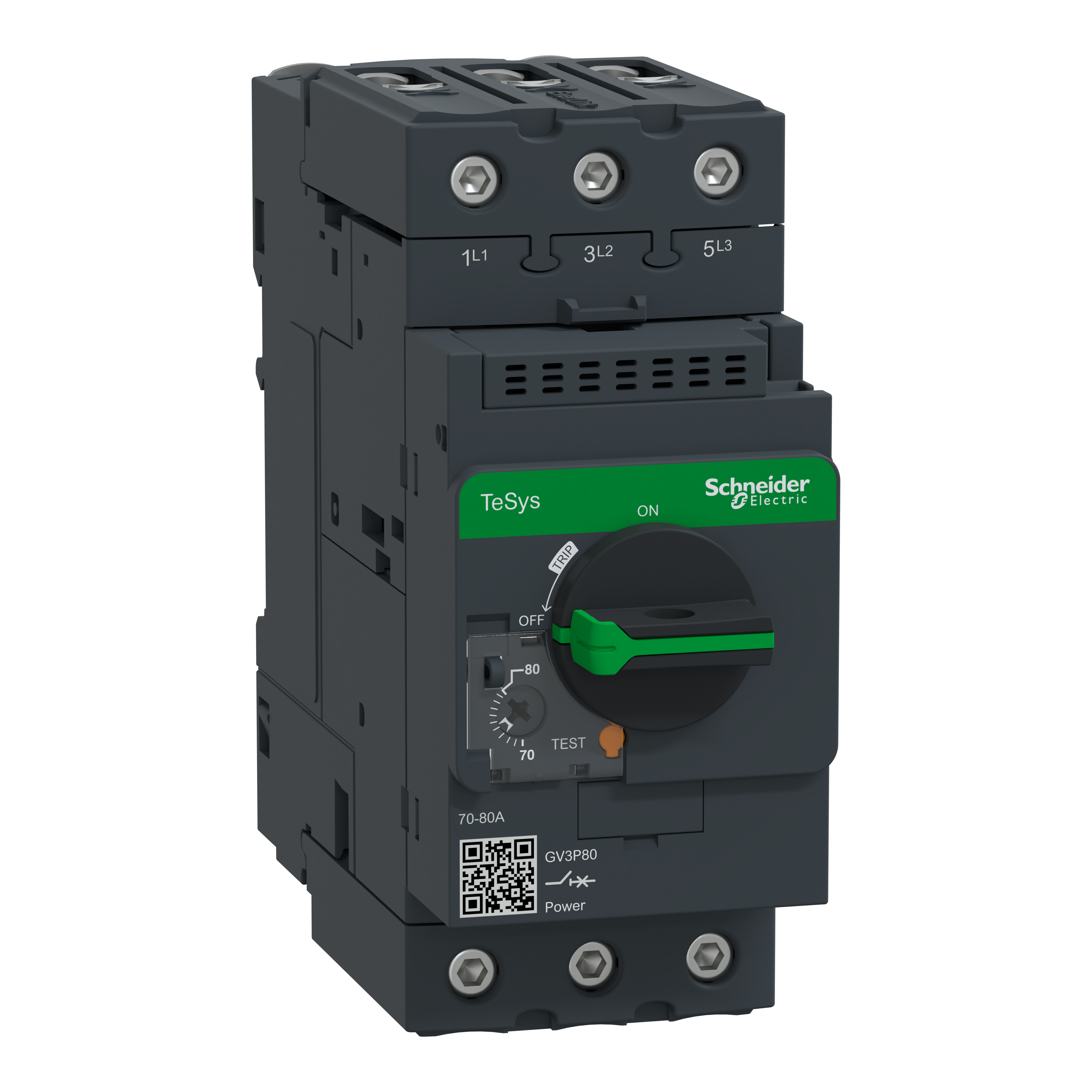 TeSys GV3: motorni zastitni prekidac, (P=45.0kW: Ir=70-80A: Im=1120A: Icu=50kA: Ics=60%Icu), sa obrtnom rucicom, EverLink