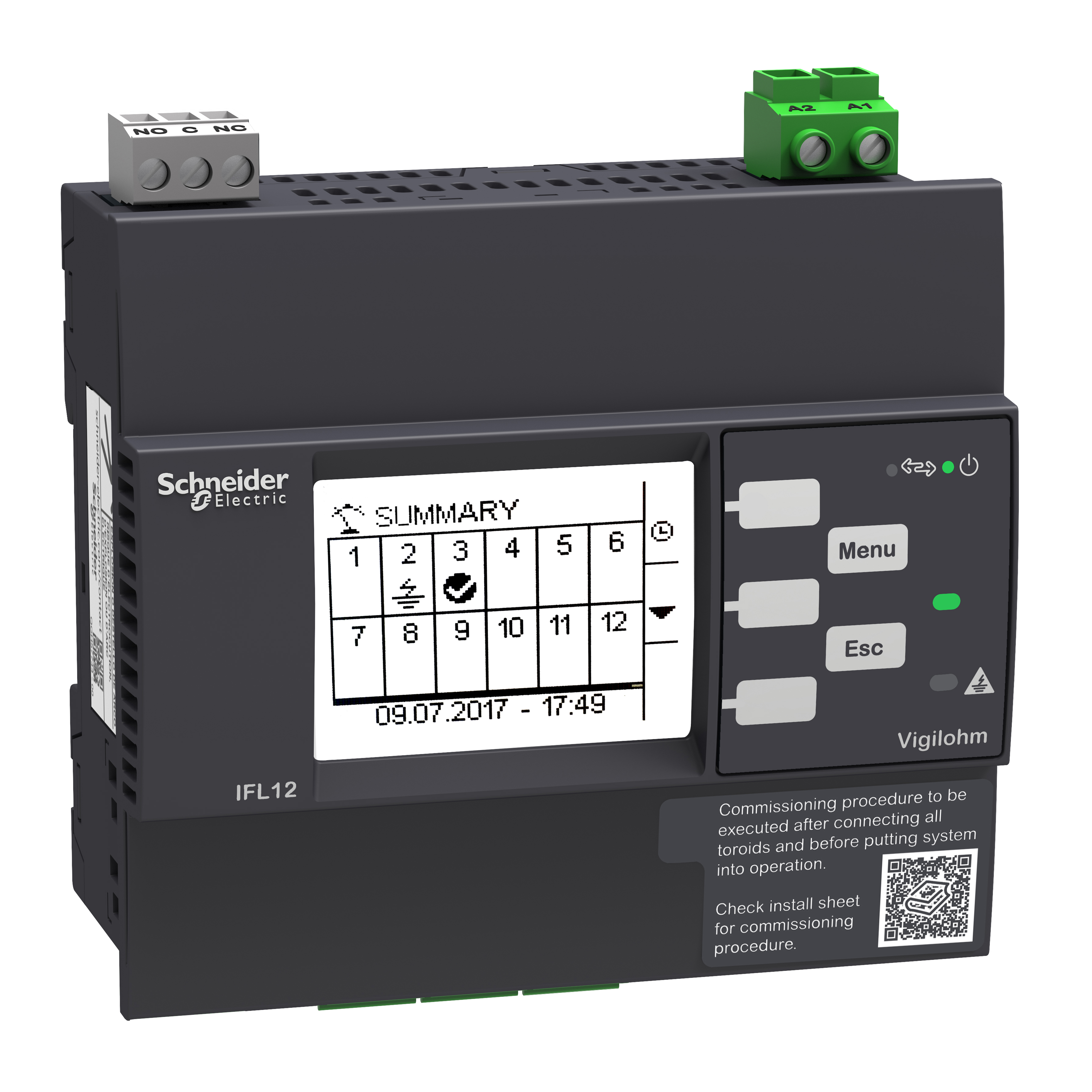 VIGILOHM: IFL12 kontrolnik izolacije-lokator greske, fiksni, 110-440V AC/DC, 12 kanala, Modbus