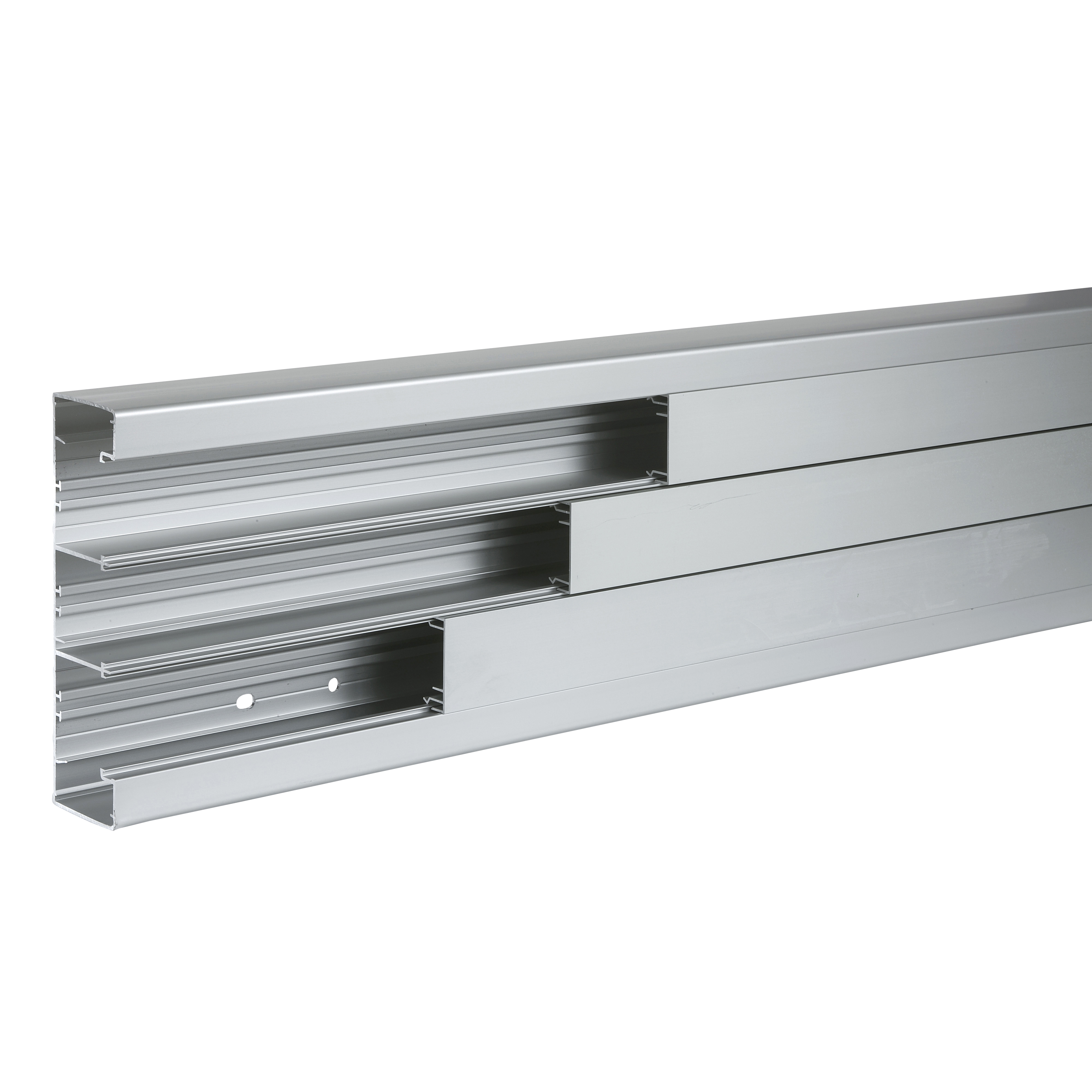 OPTILINE: Aluminijumski parapetni razvod sa tri komponente duzina 2m, sa poklopcem, 185x55mm