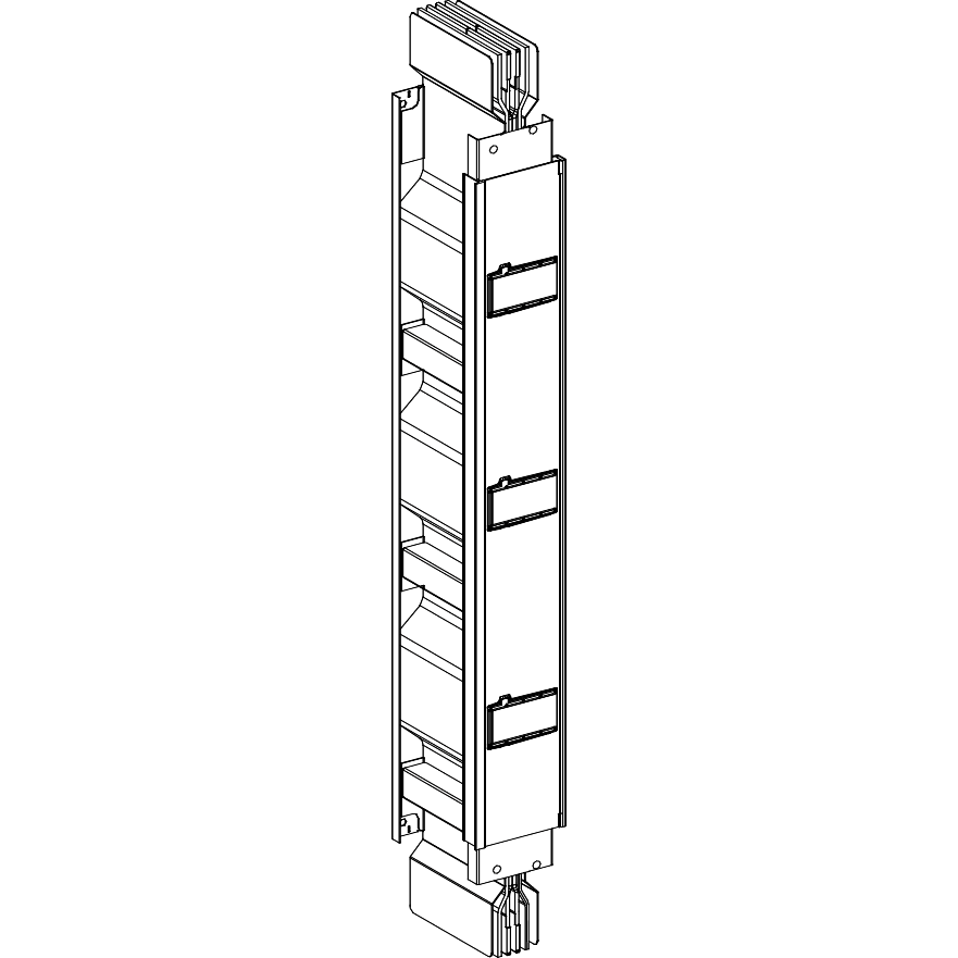 Canalis KTA: kanalni razvod 1250A, kruti, sa 3 prikljucka za plug-in otcepne kutije 3L+N+PE, L=2m, IP55