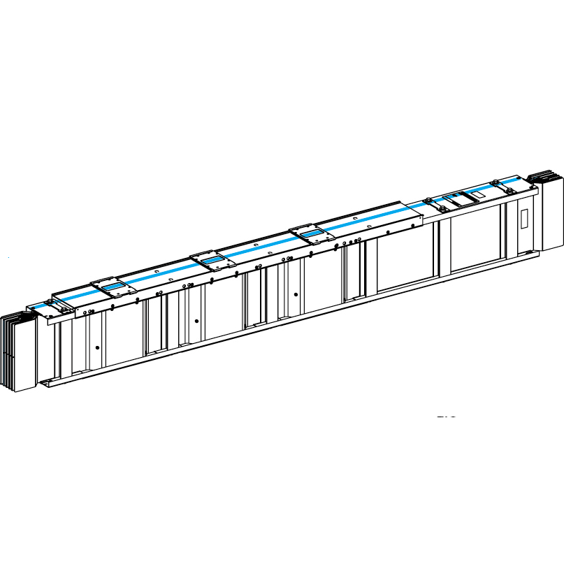 Canalis KTA: kanalni razvod 1600A, pravi, kruti, sa 2 prikljucka za otcepne kutije "plug in", 3L+N+PE, L=2500...3000 mm, IP55