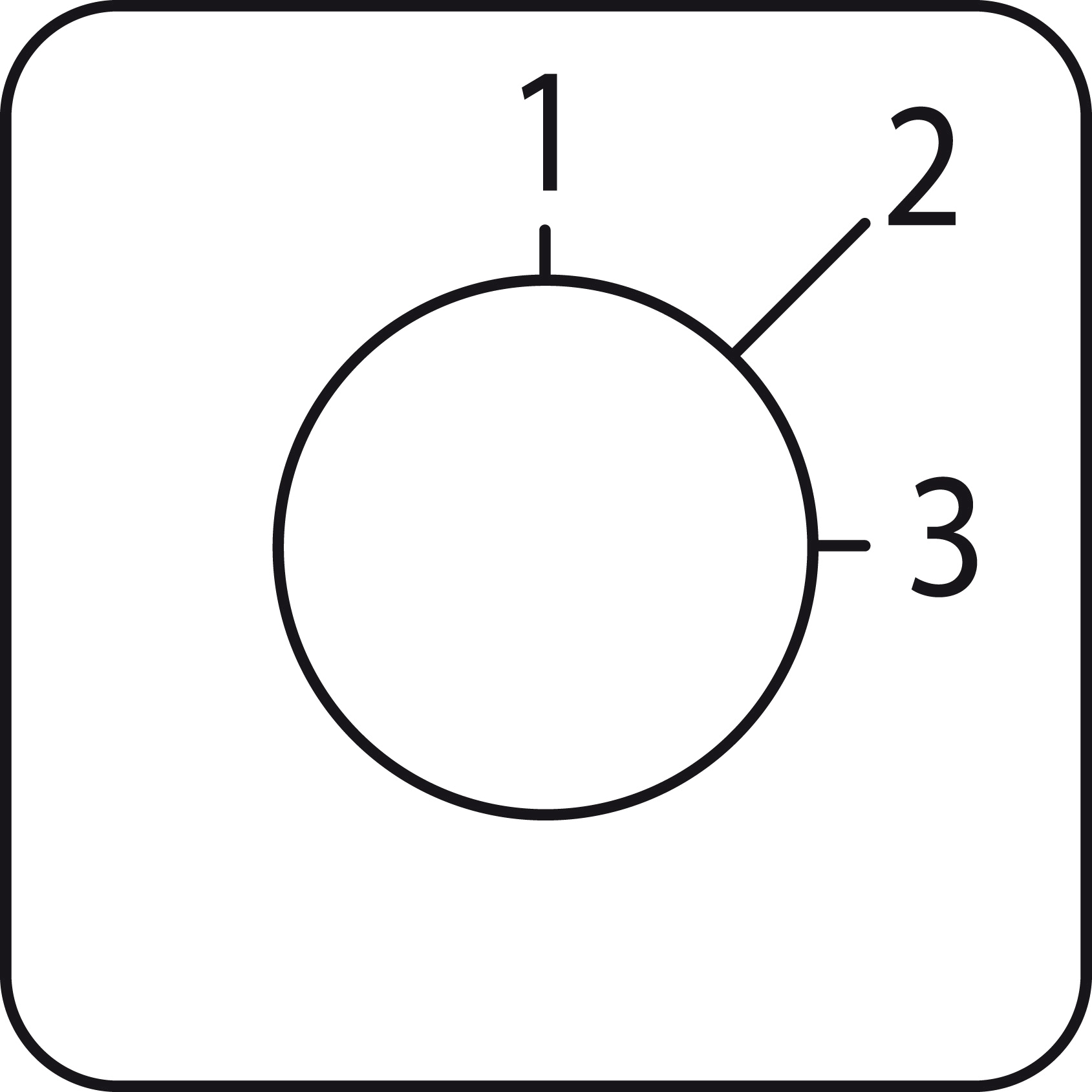 Natpisna plocica 45x45 mm, "1-2-3" korak od 45°, preklopka za montazu u rupu fi 22 mm