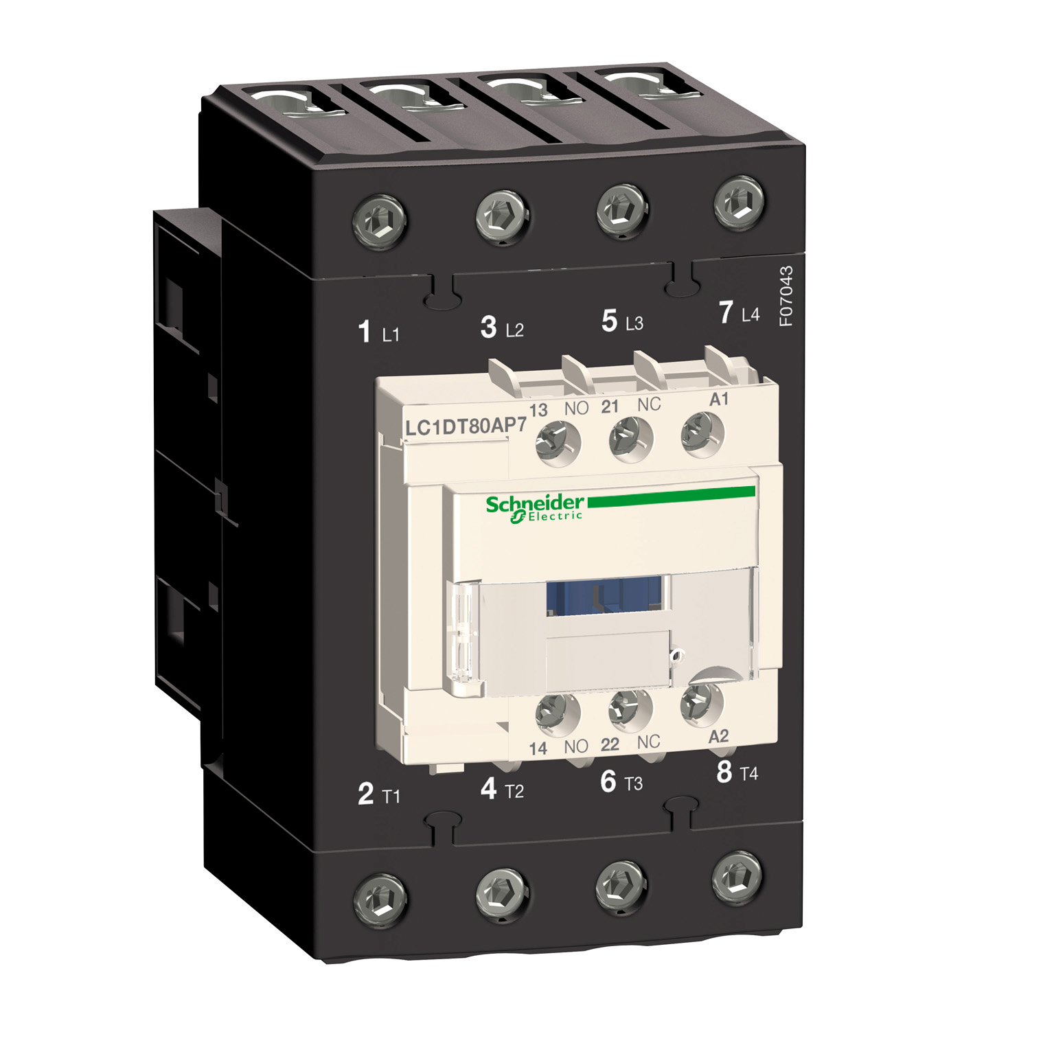 TeSys D: kontaktor, 4P EverLink, 80A (AC-1), kal. 24V AC, 50/60Hz, 1NO+1NC