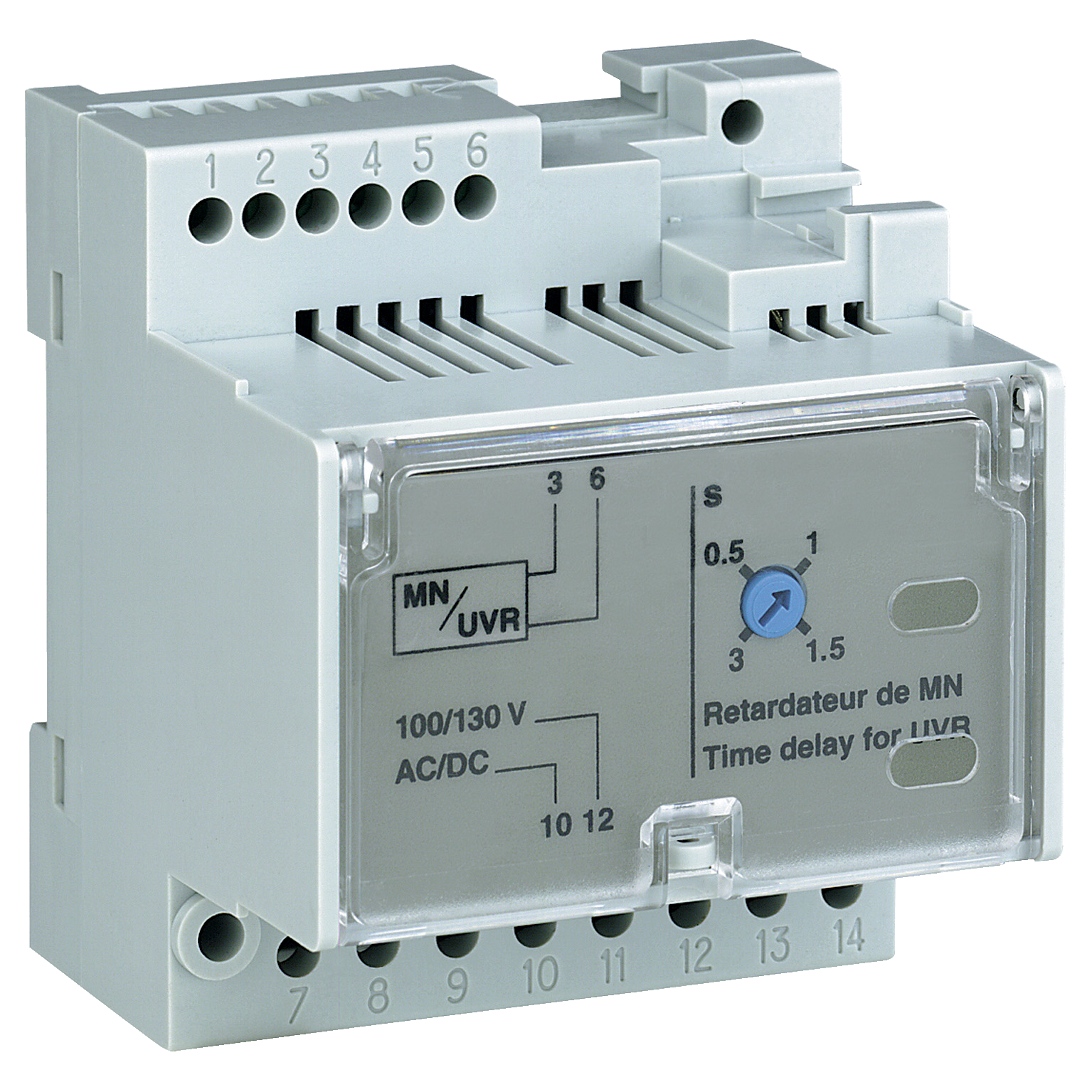 Masterpact MTZ: relej sa podesivim kašnjenjem za MN podnaponski okidač, 100/130V AC/DC