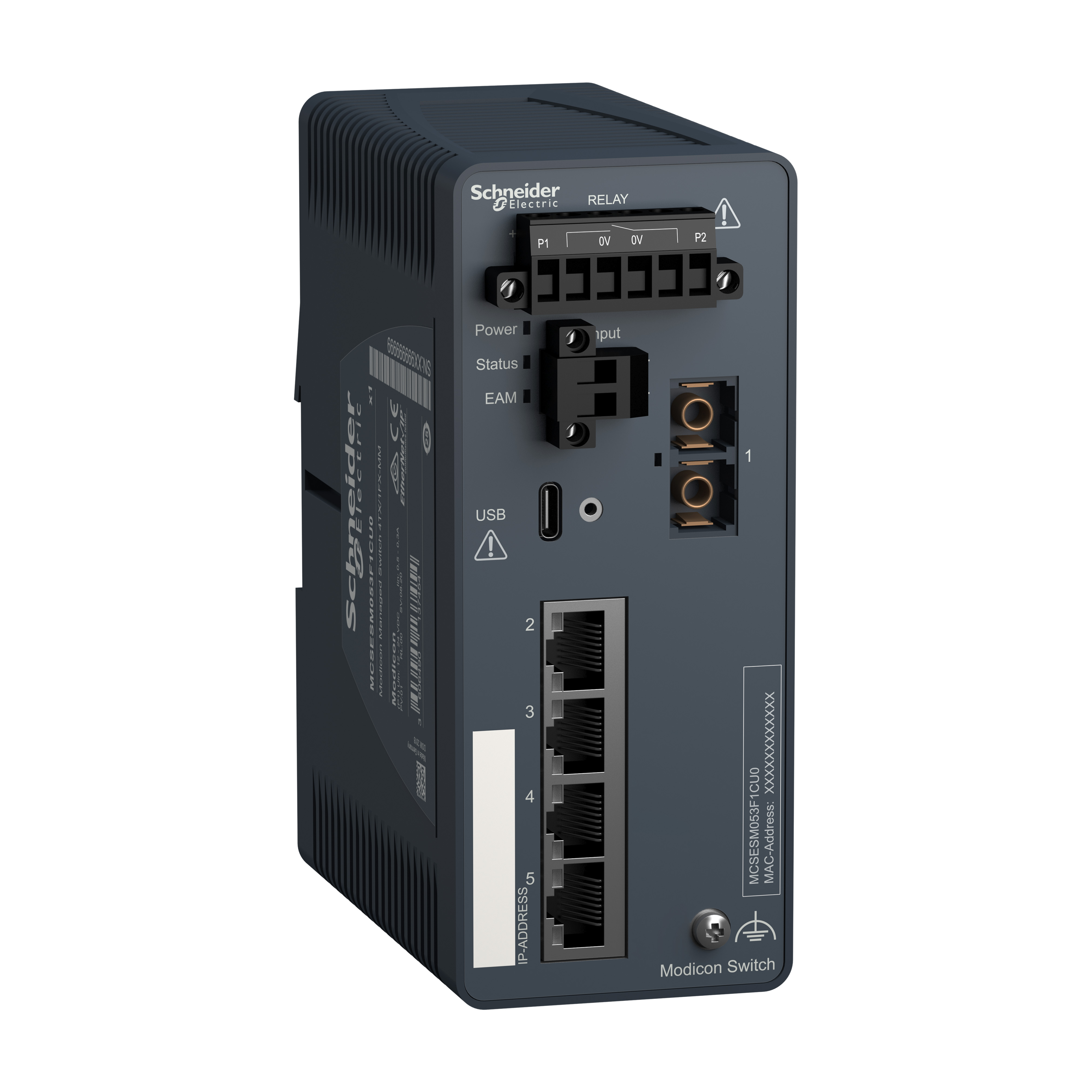 MODICON MANAGED SWITCH 4TX/1FX-MM