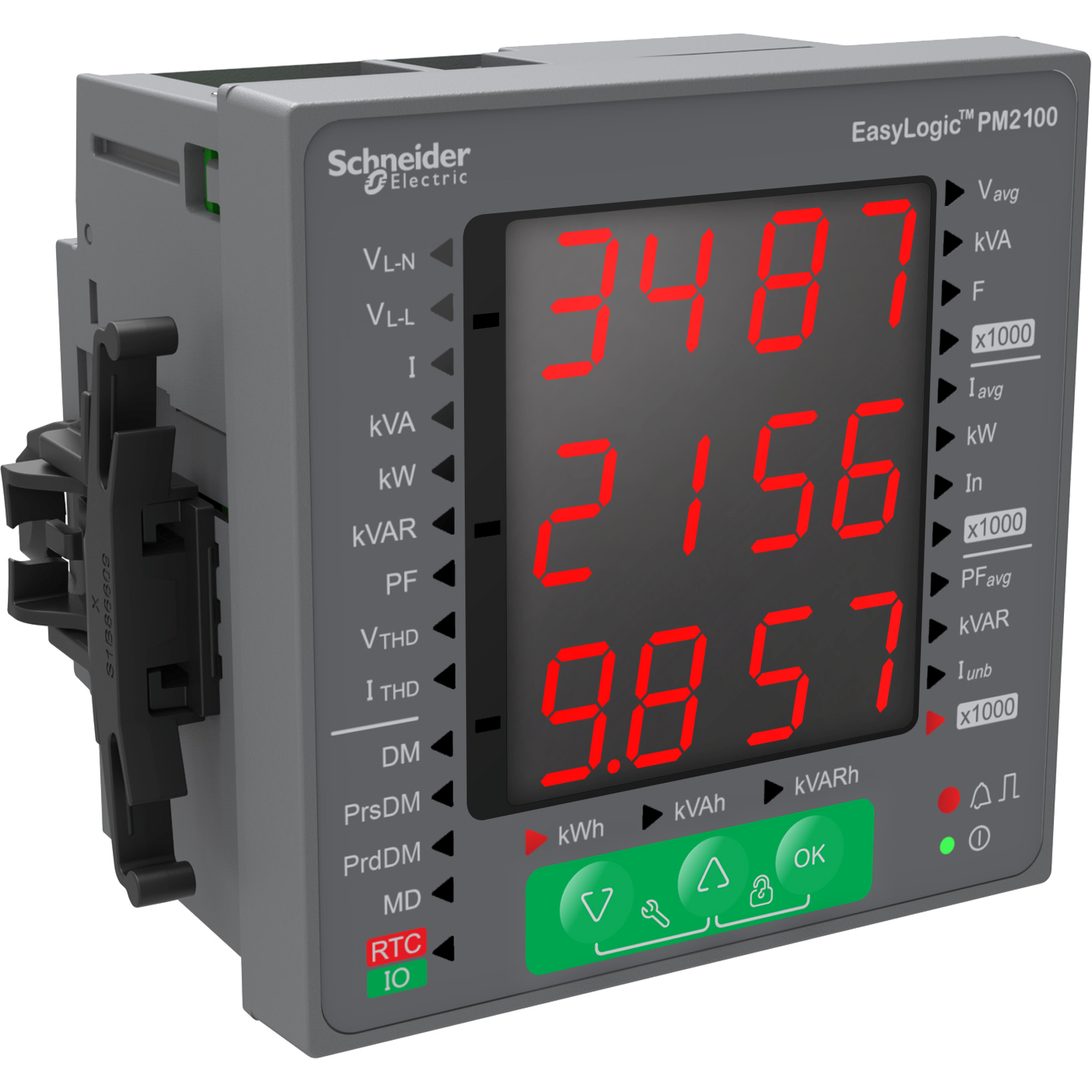 PM2130: digitalni multimetar (U, I, P, Q, S, E, cosφ, F, THD), klasa 0.5S, LED displej, Modbus, analiza do 31-og harmonika, 96x96mm, montaza na vrata