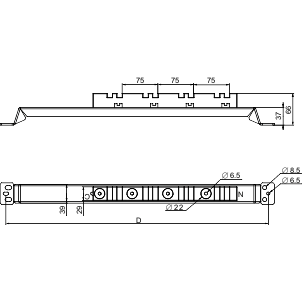 Spacial SF: donji nosac vertikalnih sabirnica za kuciste dubine(sirine) 800mm