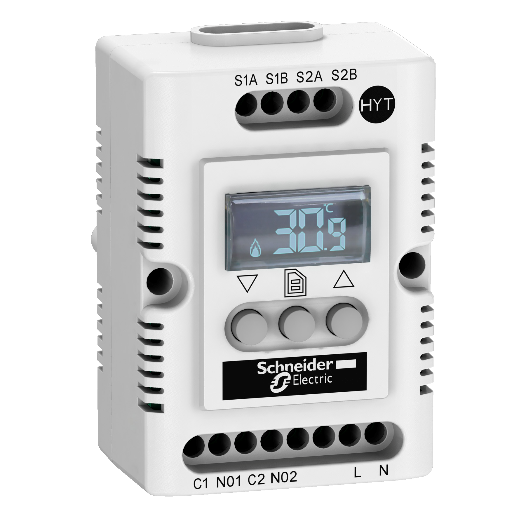Elektronski termostat sa higrostatom, 5-50°C, 20...80%, 8A, 220-240V AC, dva nezavisna relejna izlaza, za grejac i/ili ventilator