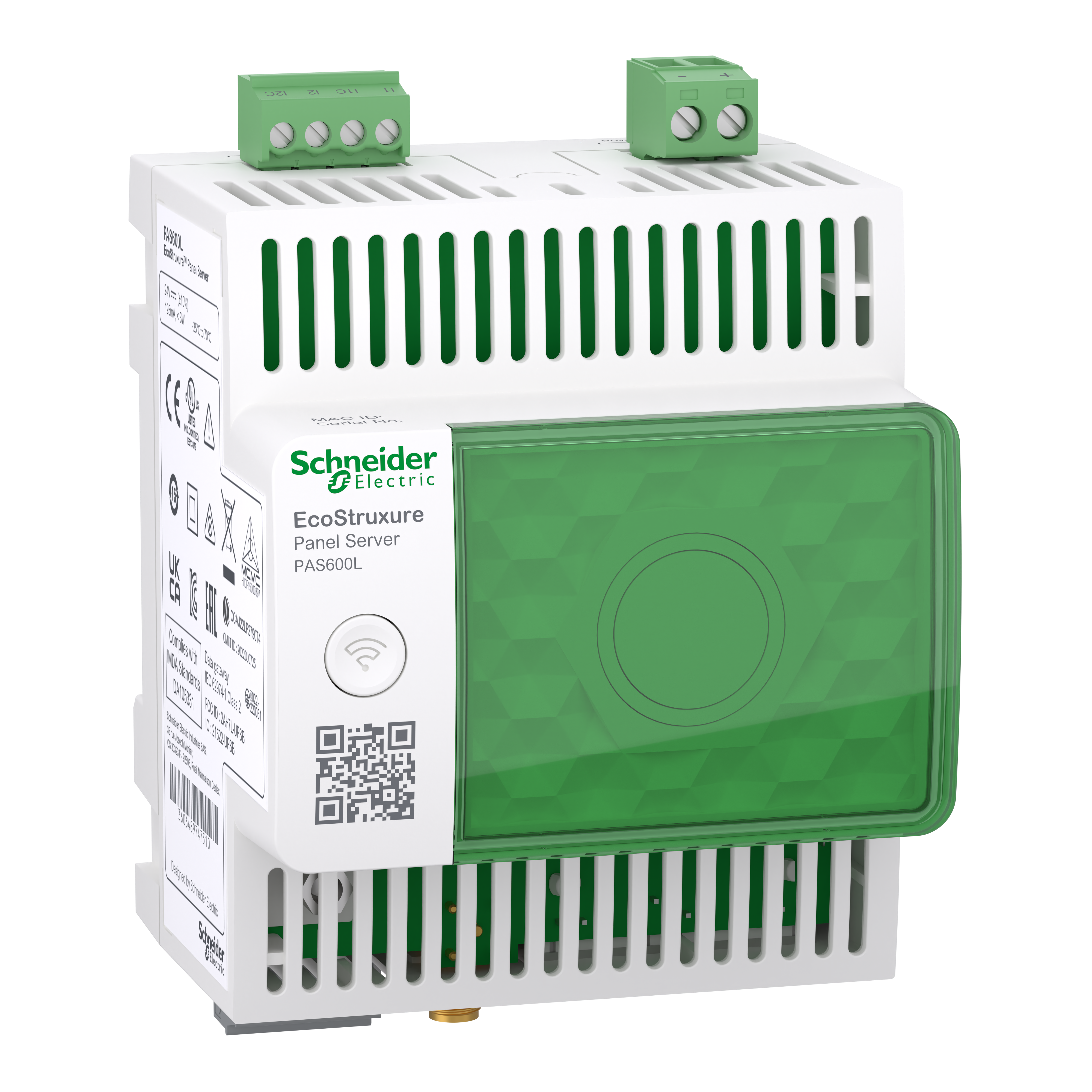 EcoStruxure: Panel Server Ethernet Gateway, univerzalni bežični koncentrator sa funkcijama Web stranice, 24 VDC