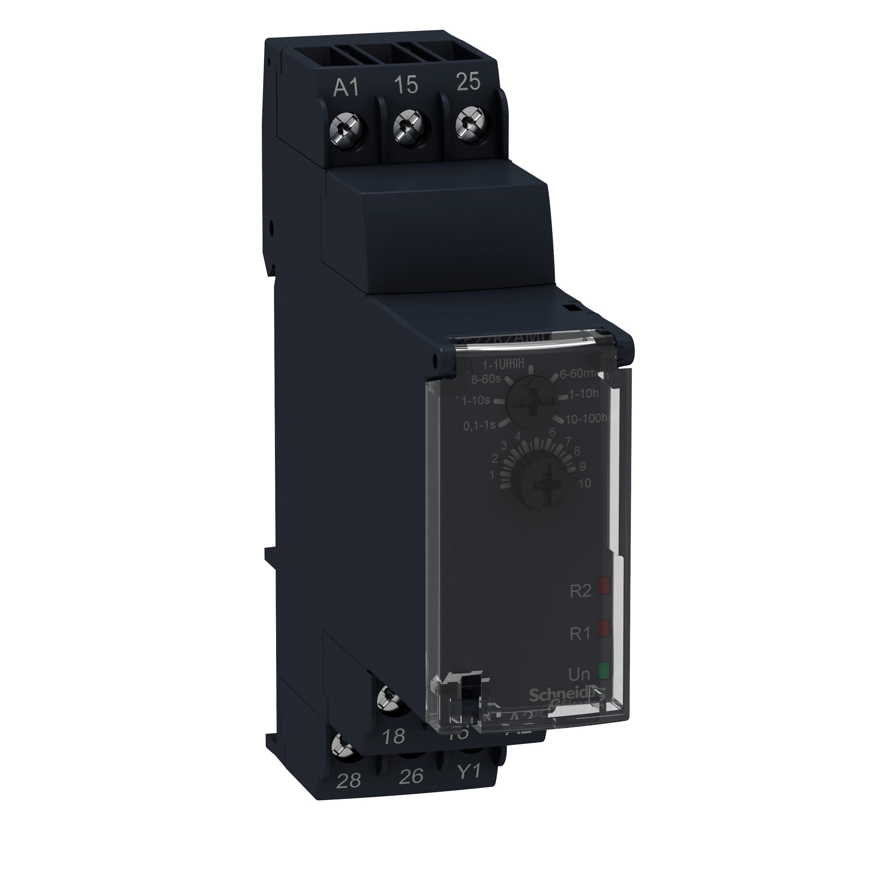 Vremensko rele, modularno, on-delay, 2C/O, 8A, 24...240V AC, 24V DC, 0.1s-100h