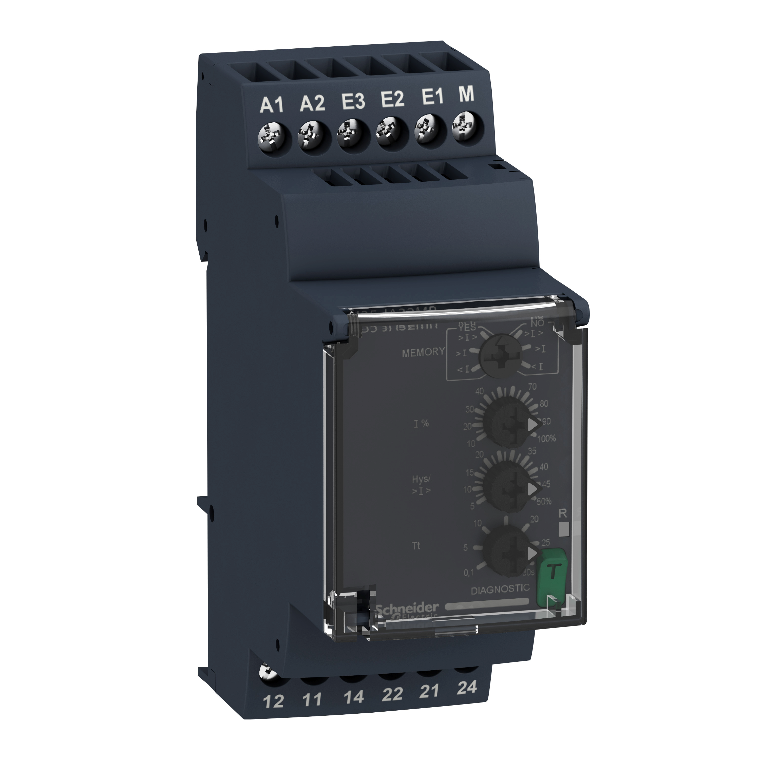 Zelio Control: modularno rele za kontrolu struje 0,15-15A, 24...240V AC/DC, 2 C/O, 8A, off delay 0.1-30s
