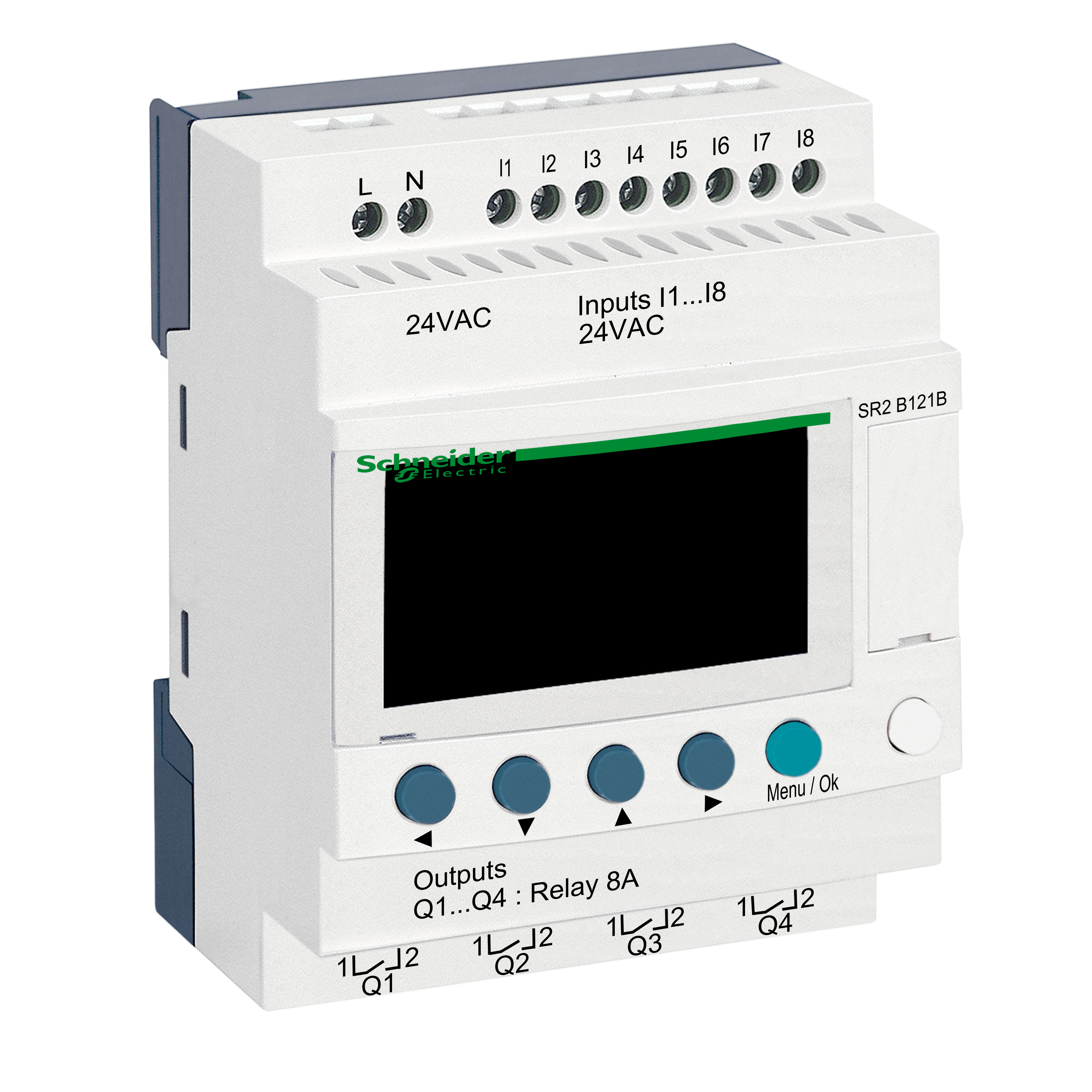 ZELIO: programabilni relej, 8 ulaza, 4 relejna izlaza, napajanje 24V AC, sa displejom i satom