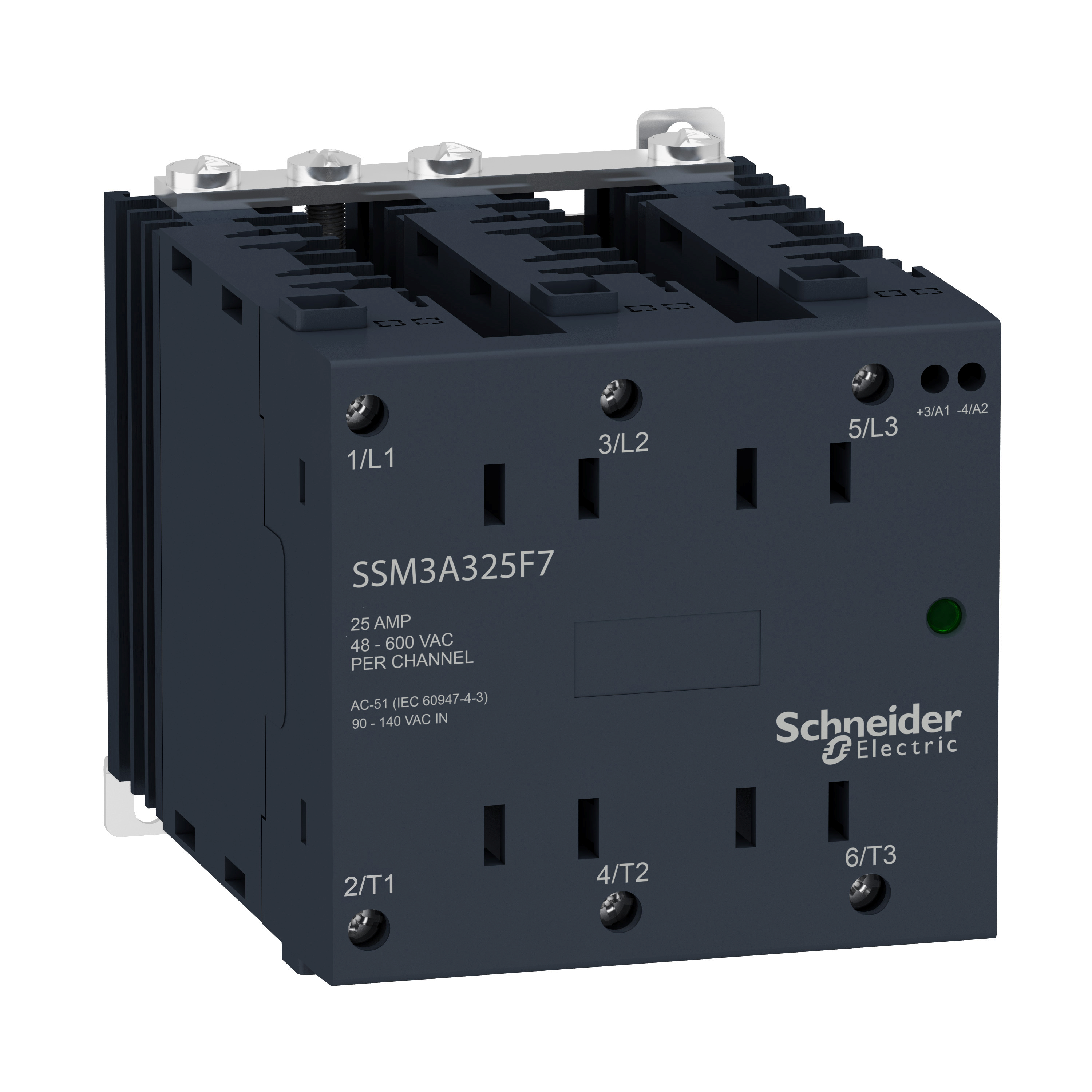 Solid state relej 3f, 3NO, 25A, napon upravljačkog kola 4...32 V DC, napon izlaza 48...600 V AC