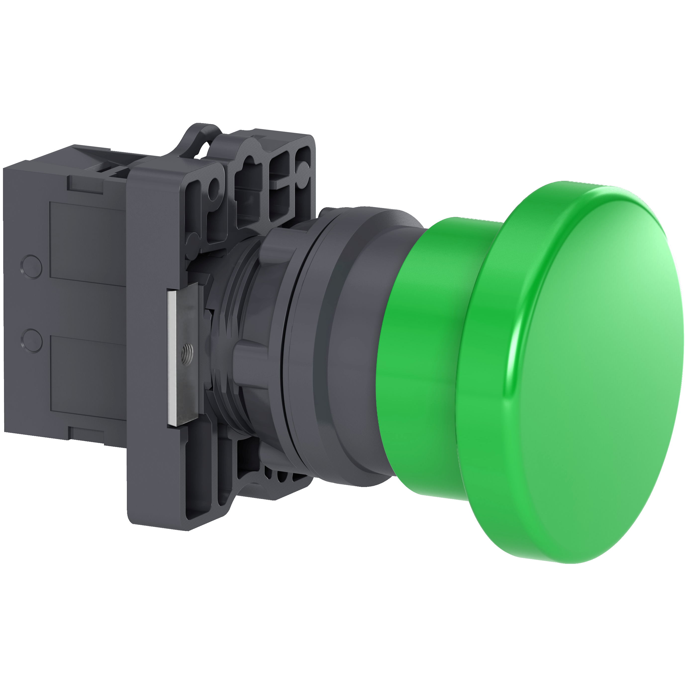 Easy Harmony XA2: Stop taster fi 22, plasticni, zakretni, pecurka fi 40, 1NO, zeleni, IP65