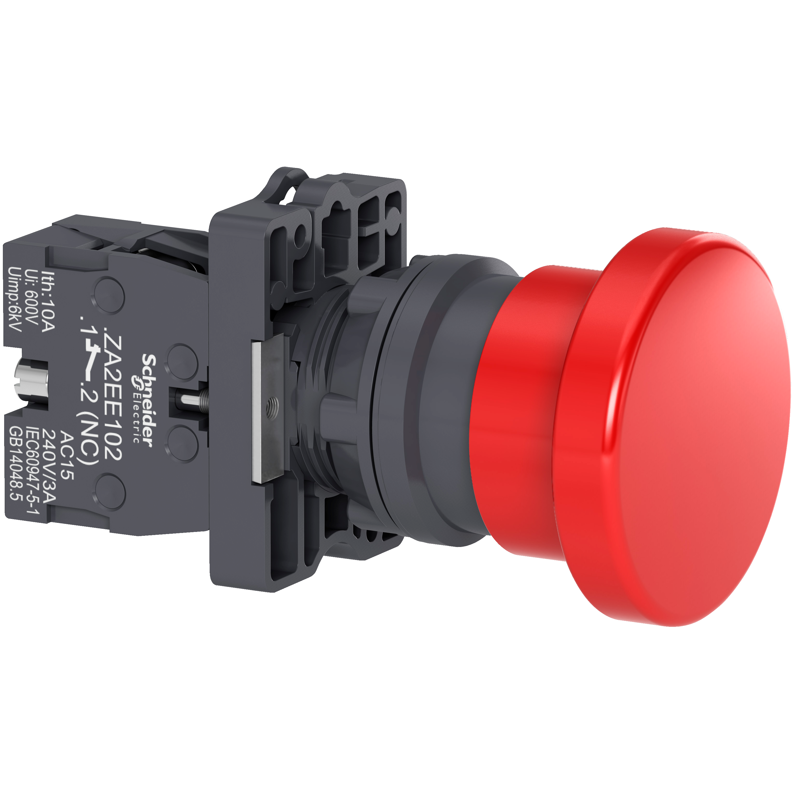 Easy Harmony XA2: Stop taster fi 22, plastični, zakretni, pecurka fi 40, 1NC, crveni, IP65